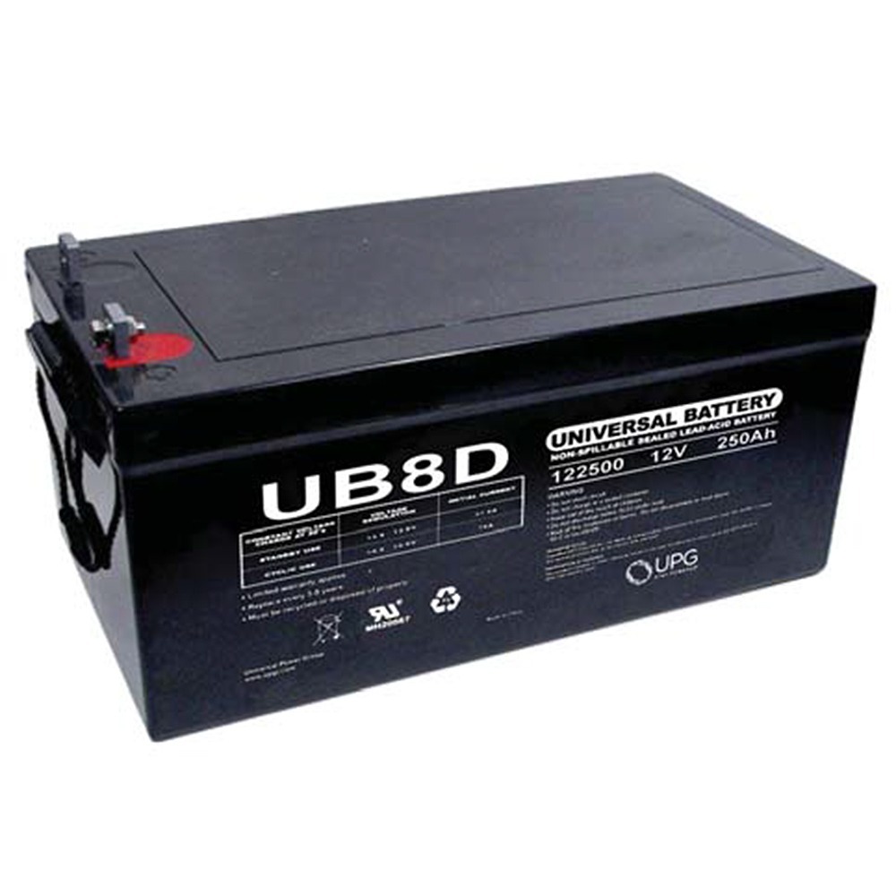 Sealed Lead-Acid Battery - AGM-type, 12V, 250 Amps, Model# UB-8D