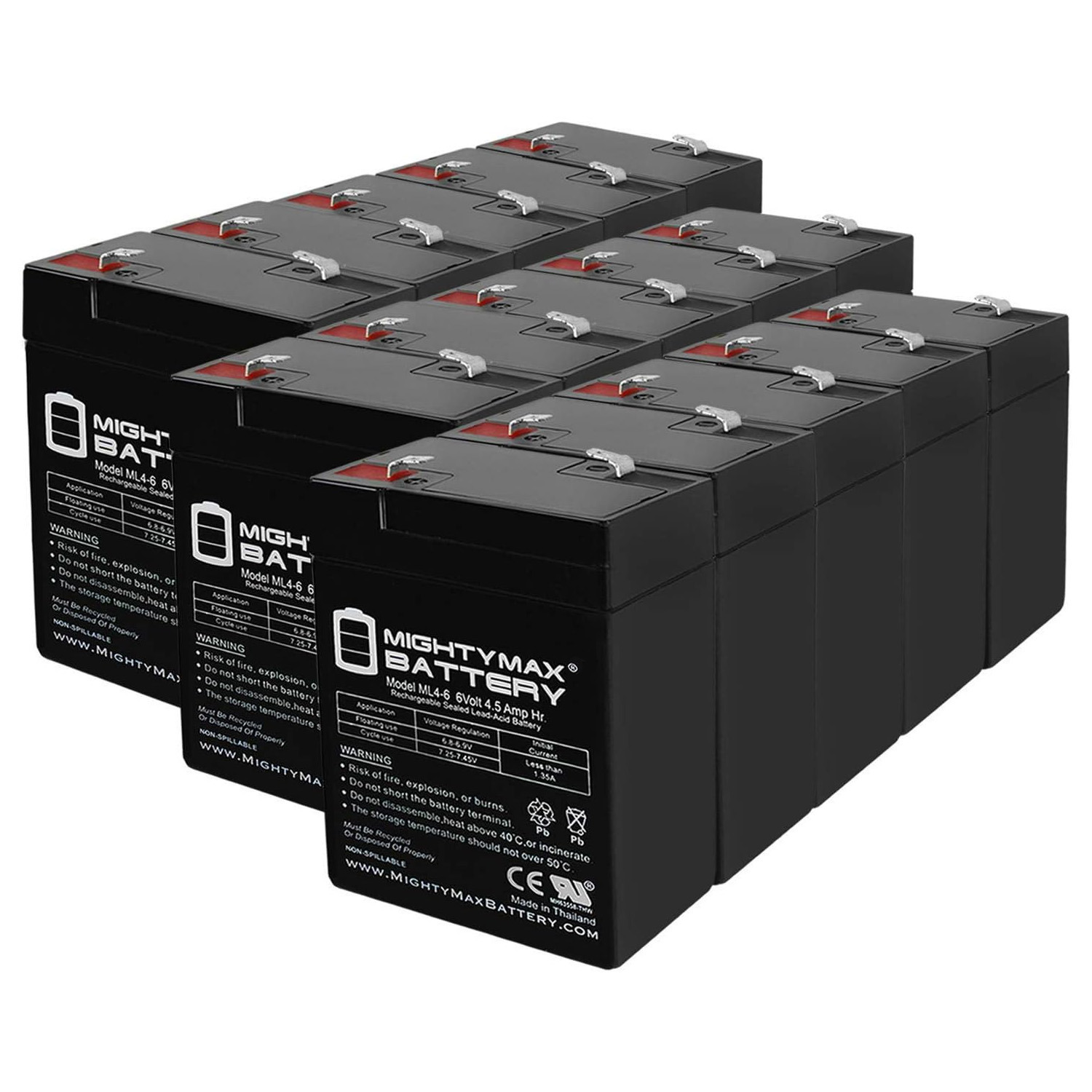 ML4-6 - 6V 4.5AH Replacement Battery for Hubbell 1200005 HE612 N4615 - 15 Pack