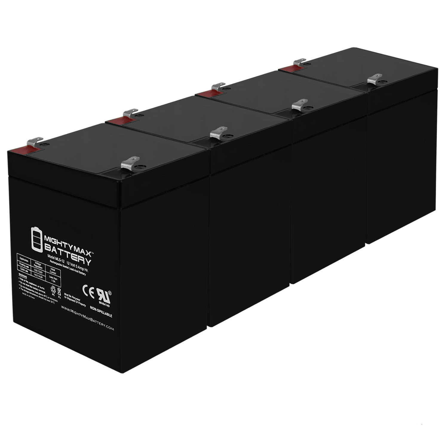 ML5-12 - 12V 5AH UPS Battery for Securitron BPS129 - 4 Pack