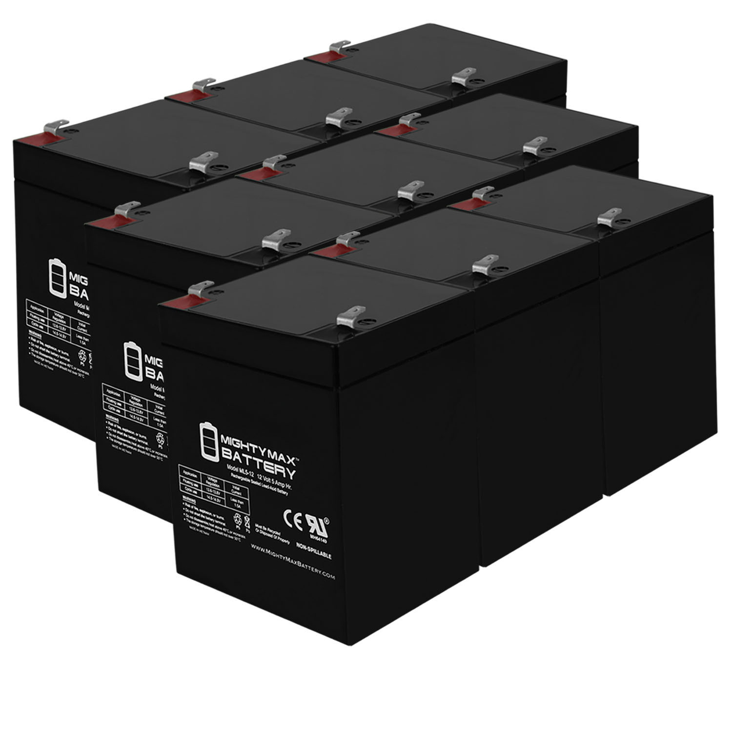 ML5-12 - 12V 5AH UPS Battery for Securitron BPS129 - 9 Pack