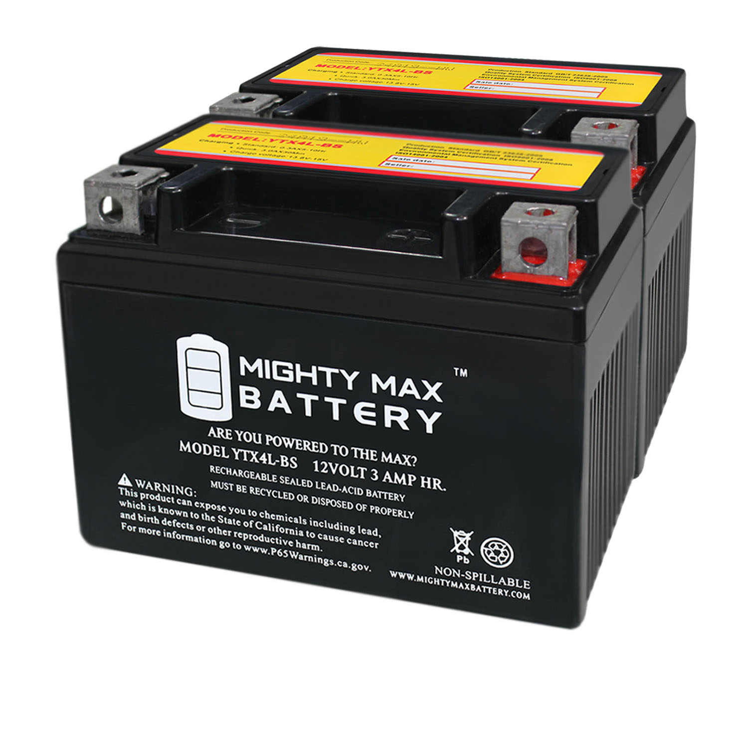 YTX4L-BS Battery Replacement for AWM UPG Power Sports Battery - 2 Pack