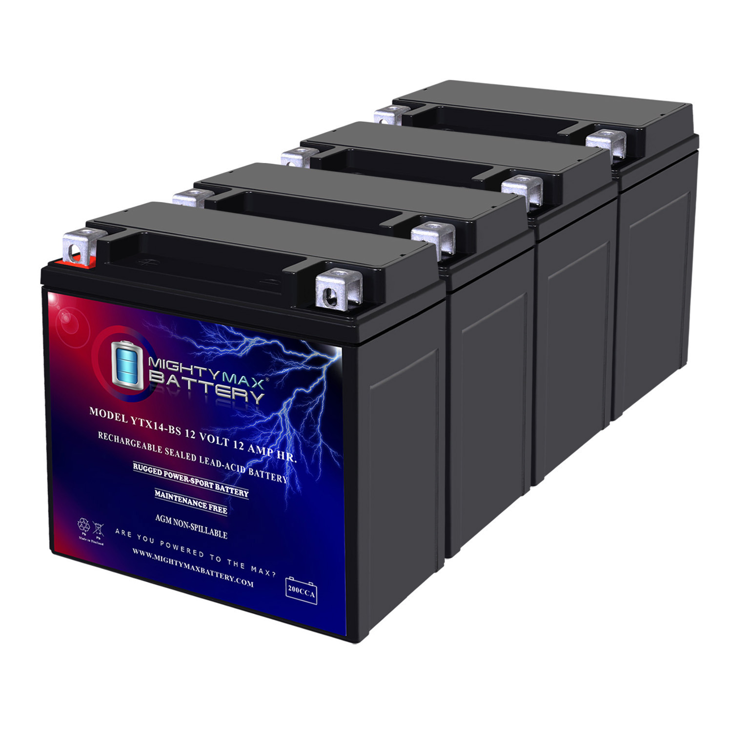 YTX14-BS Battery for HUSQVARNA 900 NUDA900 2013 - 4 Pack