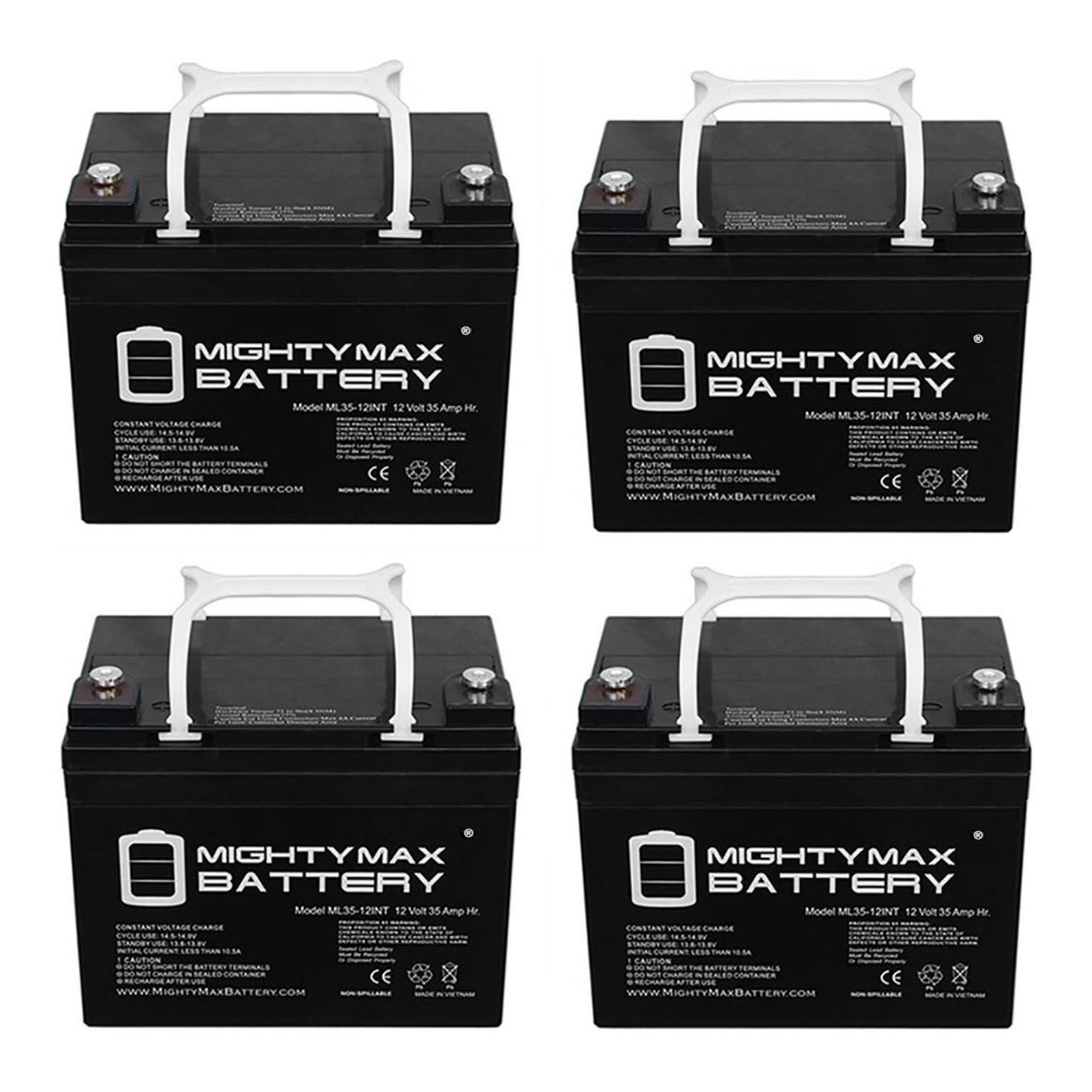 12V 35AH INT Replacement Battery for Sunfire General Chair - 4 Pack