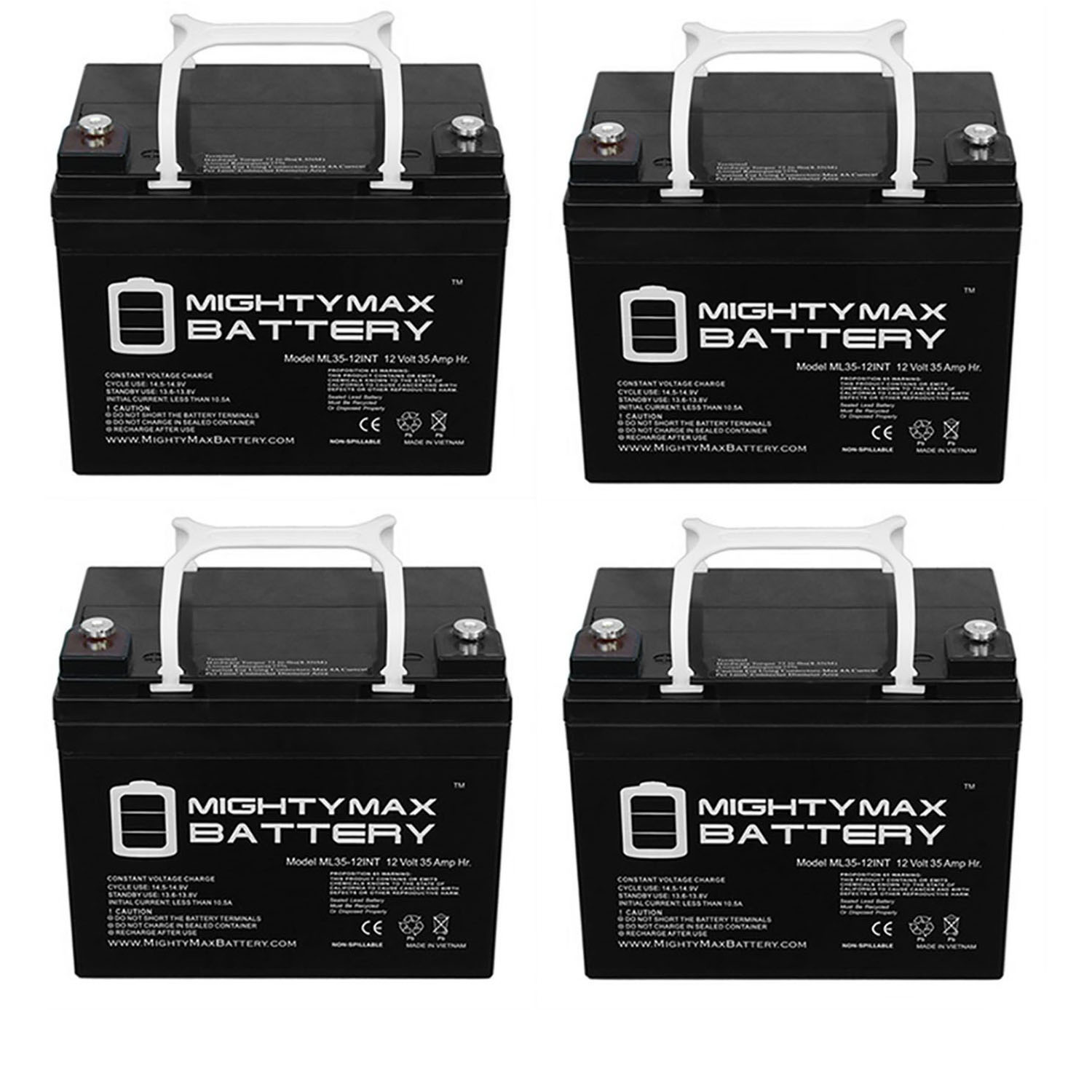 12V 35AH INT Replacement Battery for Burke Scout M1 - 4 Pack