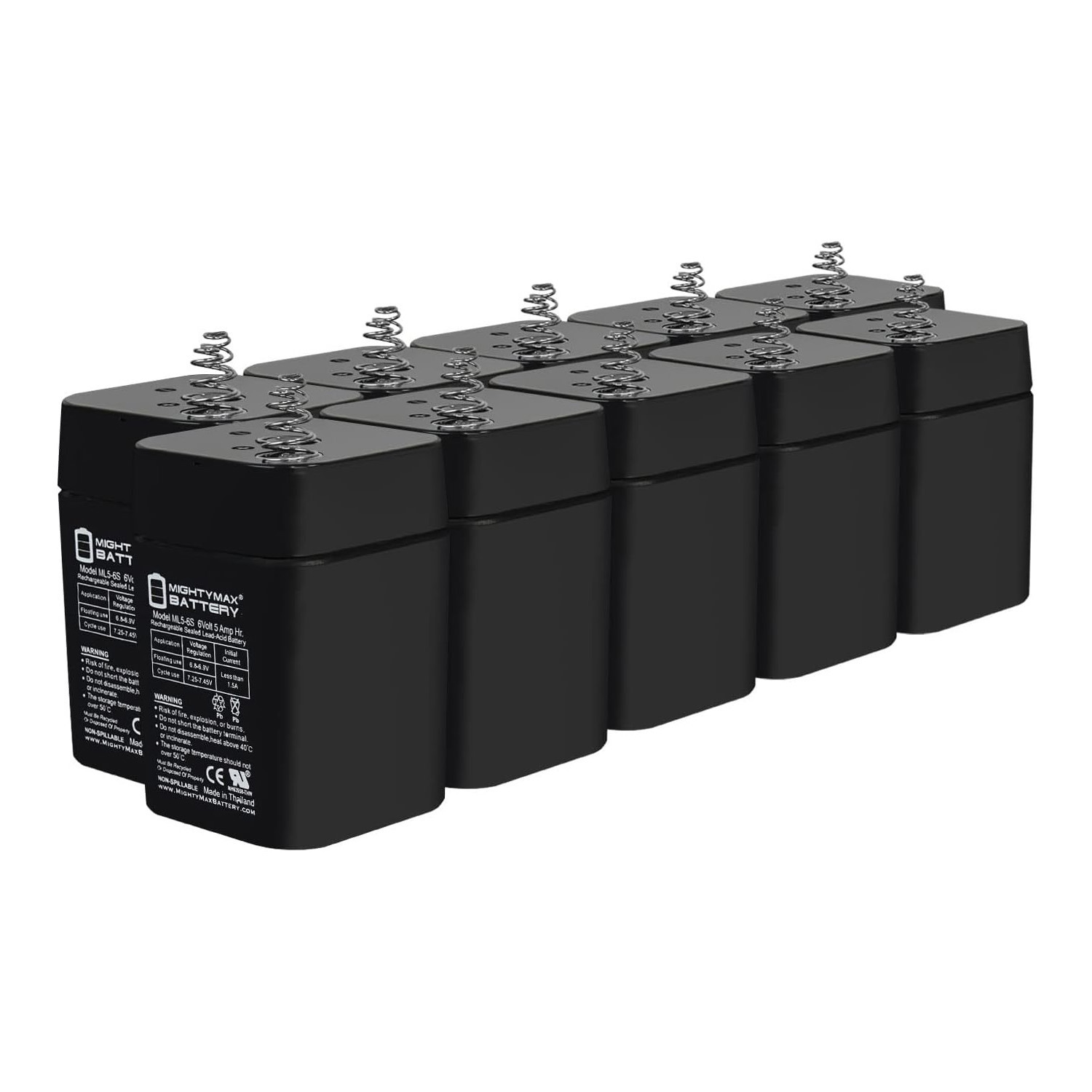 6V 5AH SLA Replacement Battery Compatible with Black & Decker VEC158BD - 10 Pack