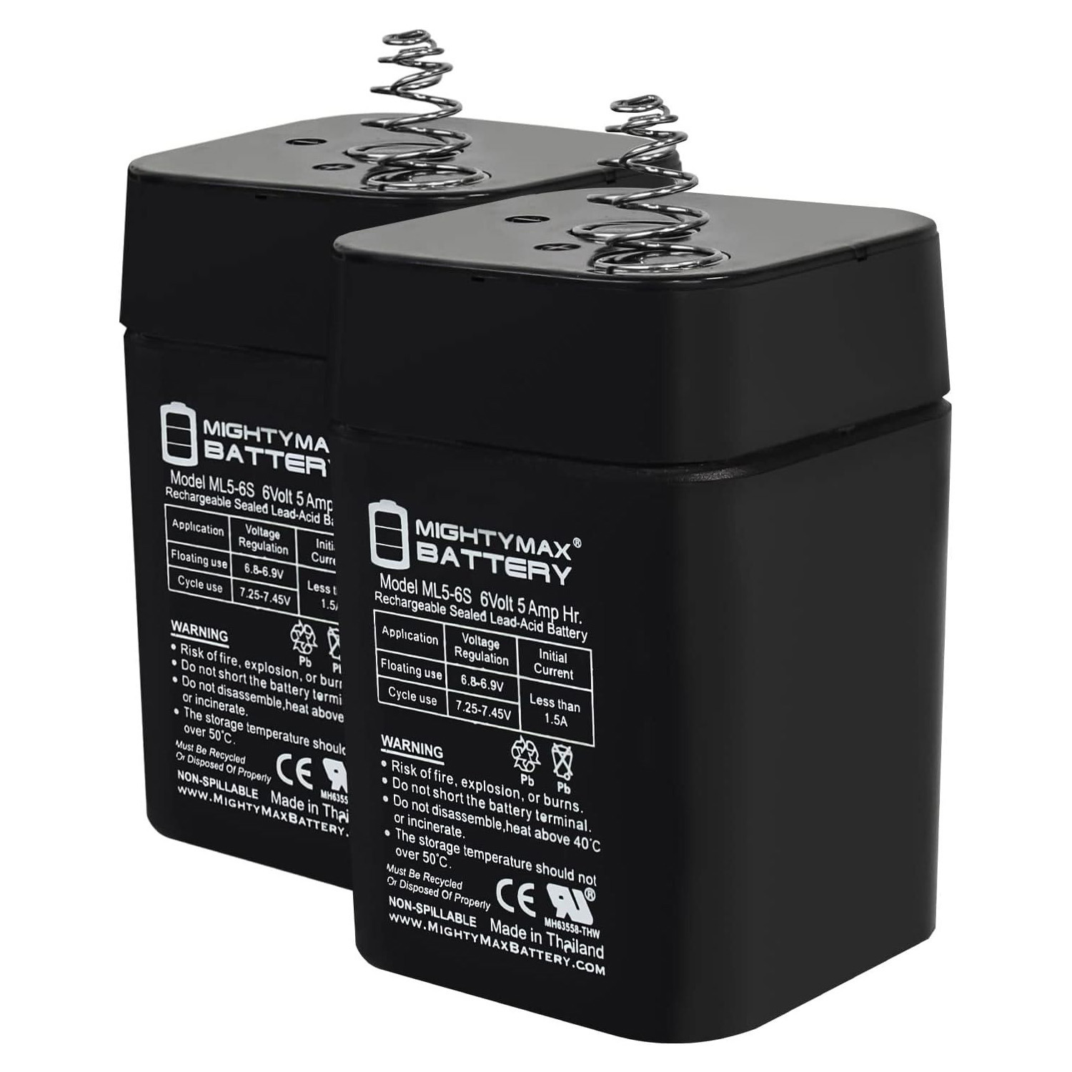 6V 5AH SLA Replacement Battery Compatible with Black & Decker VEC158BD - 2 Pack