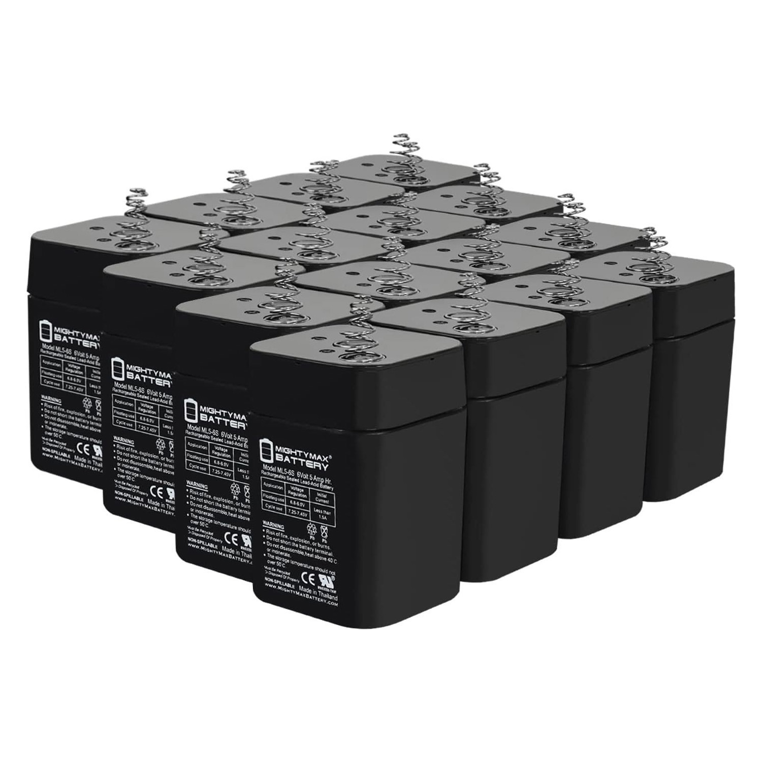 6V 5AH SLA Replacement Battery Compatible with Black & Decker VEC158BD - 16 Pack