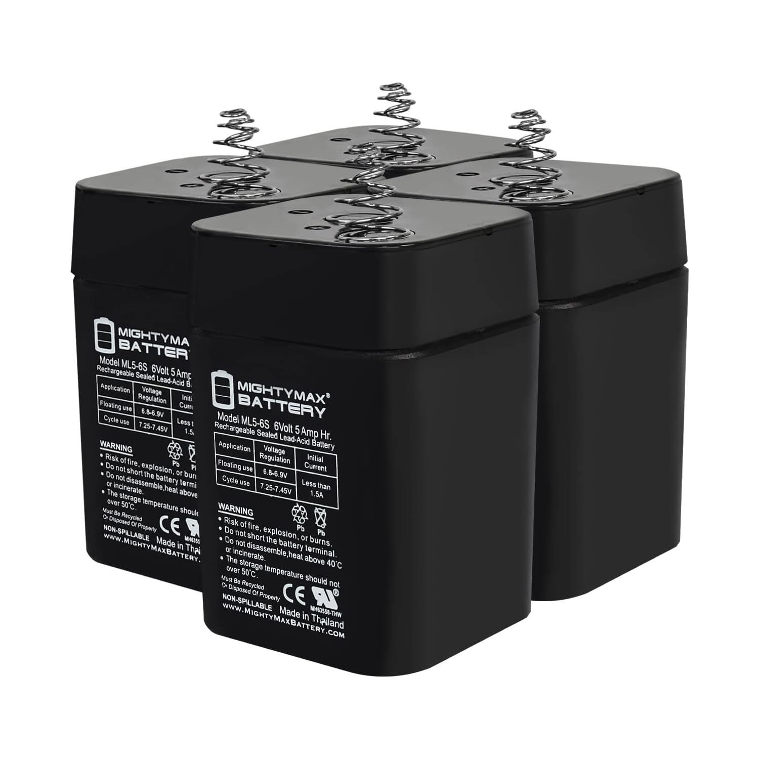 6V 5AH SLA Replacement Battery Compatible with National Power GS020Q2 - 4 Pack