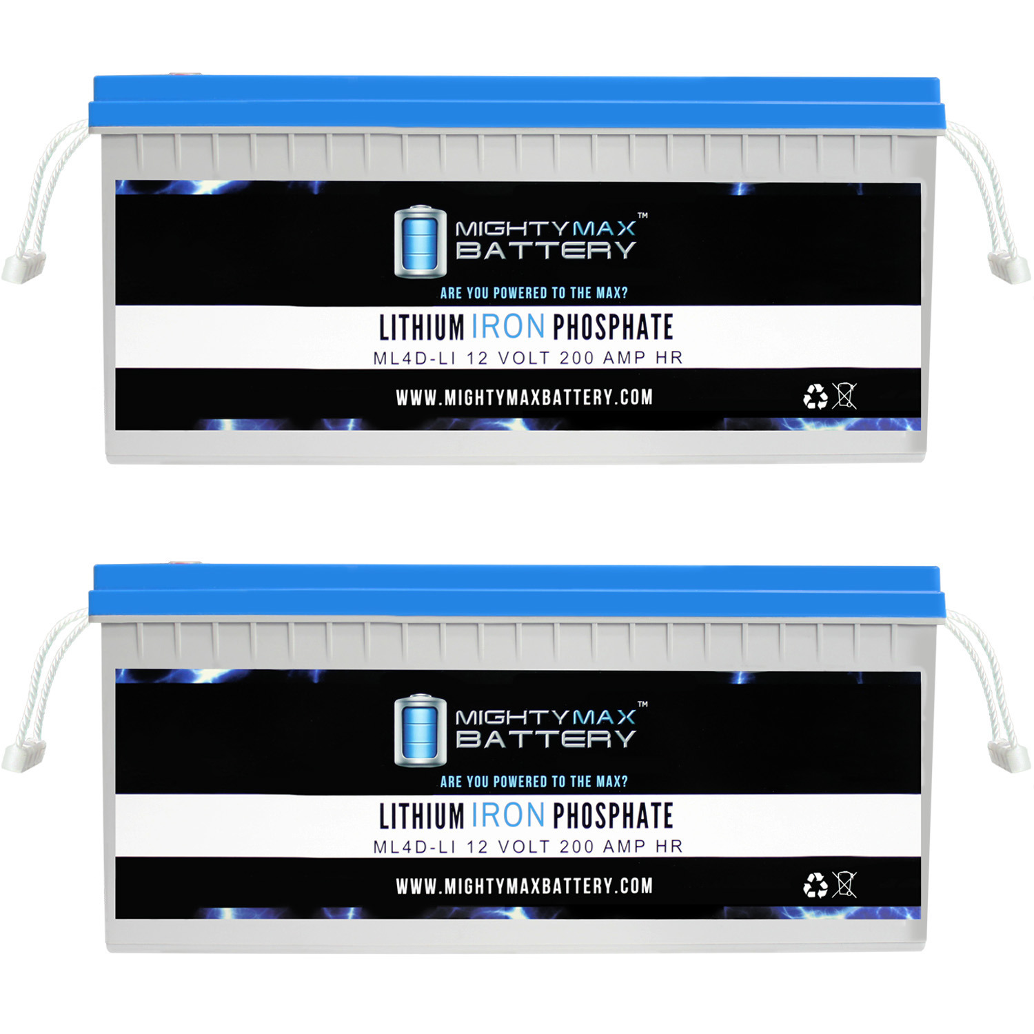 12V 200AH Lithium Replacement Battery Compatible with Komatsu Excavators - 2 Pack