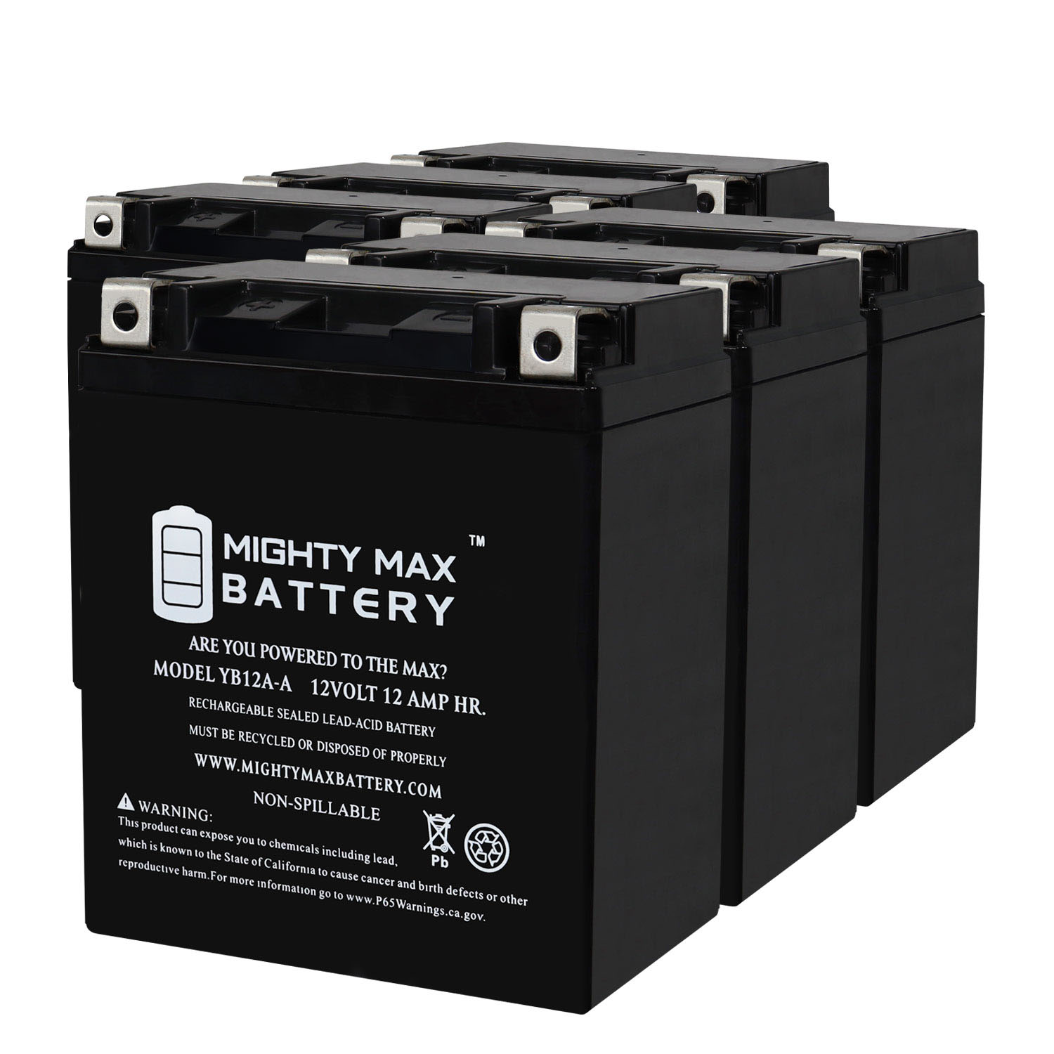 YB12A-A 12V 12AH Replacement Battery compatible with Yamaha Seca Turbo 650 81-83 - 6 Pack