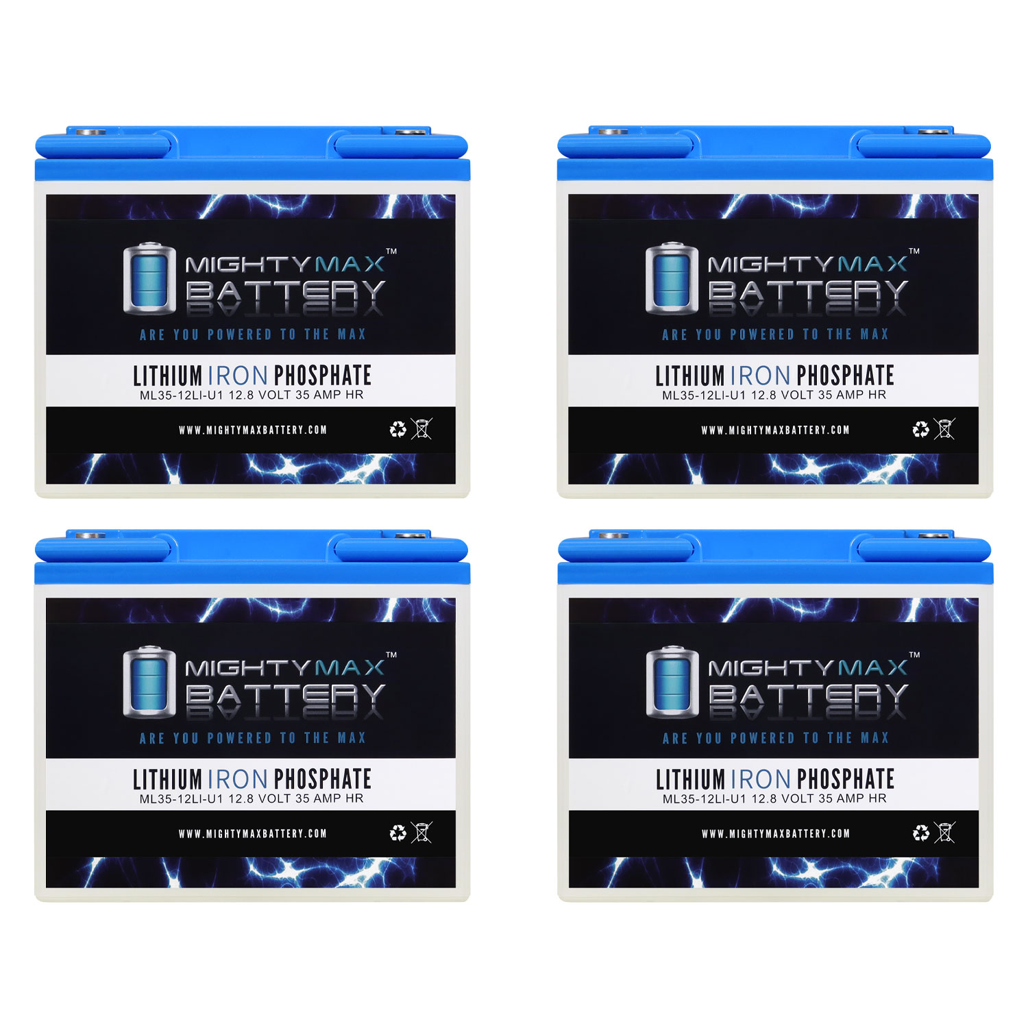 12V 35AH U1 Lithium Replacement Battery compatible with Napa 8228 - 4 Pack