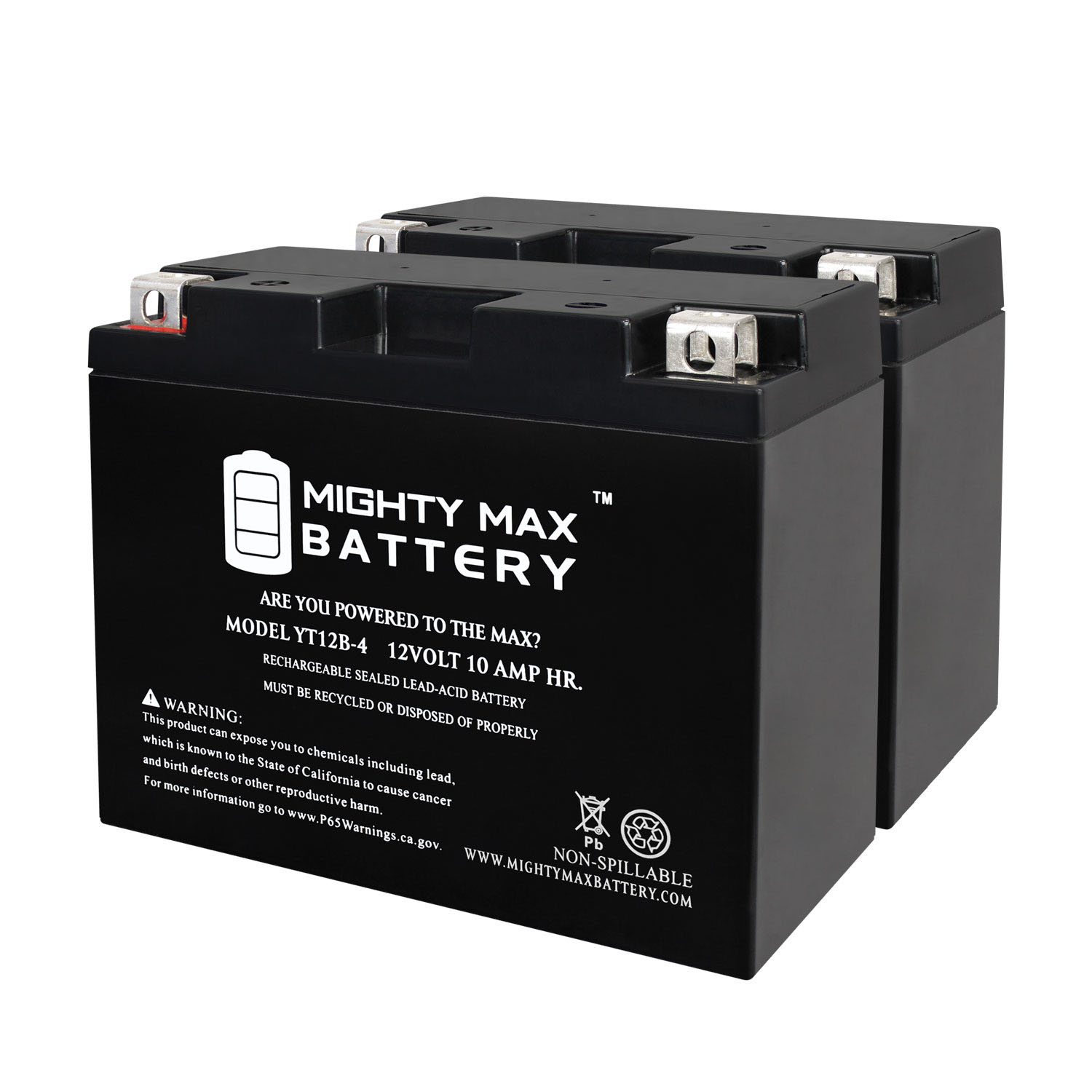 YT12B-4 12V 10Ah SLA Replacement Battery Compatible with Yamaha XVS650 Dragstar 97 - 2 Pack