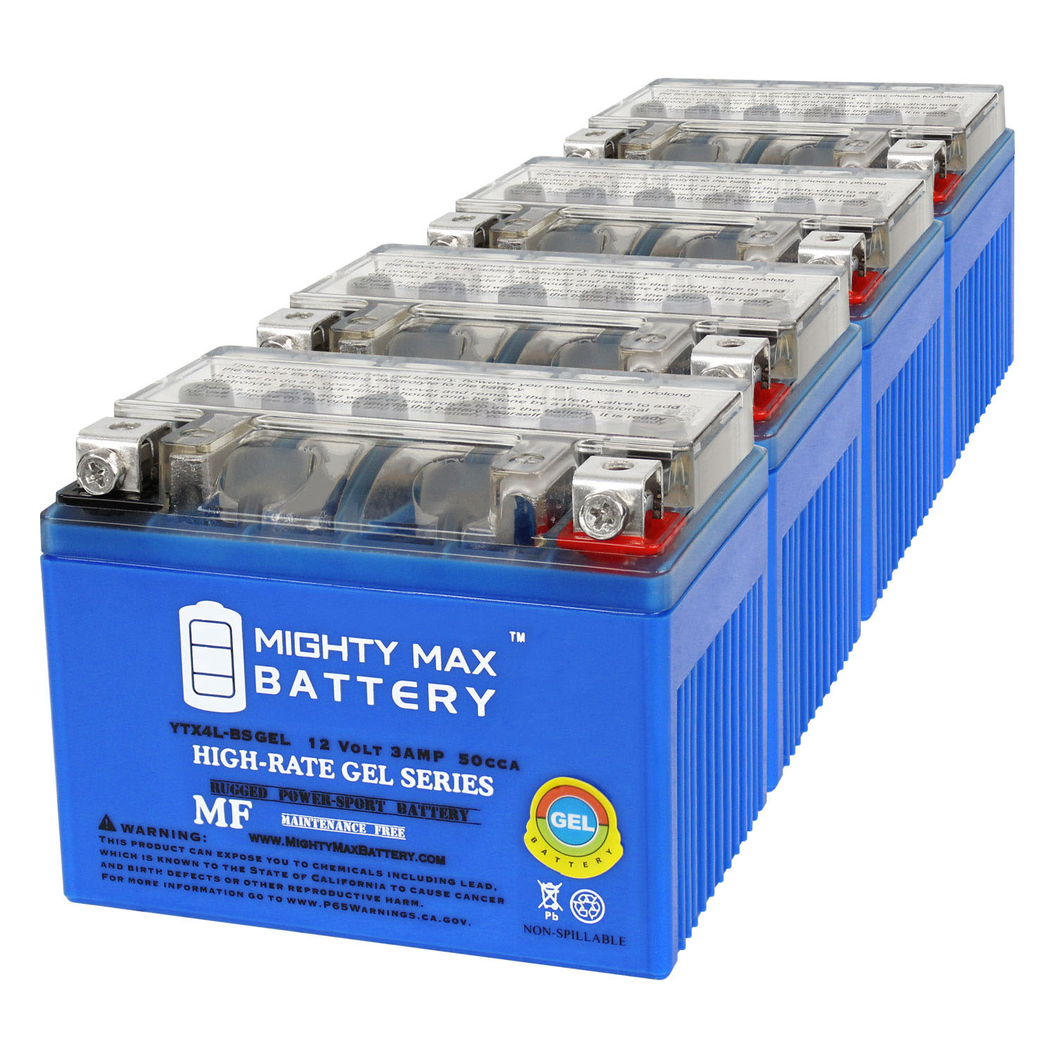 YTX4L-BS GEL Replacement Battery Compatible with IP Power IPX4L-BS - 4 Pack