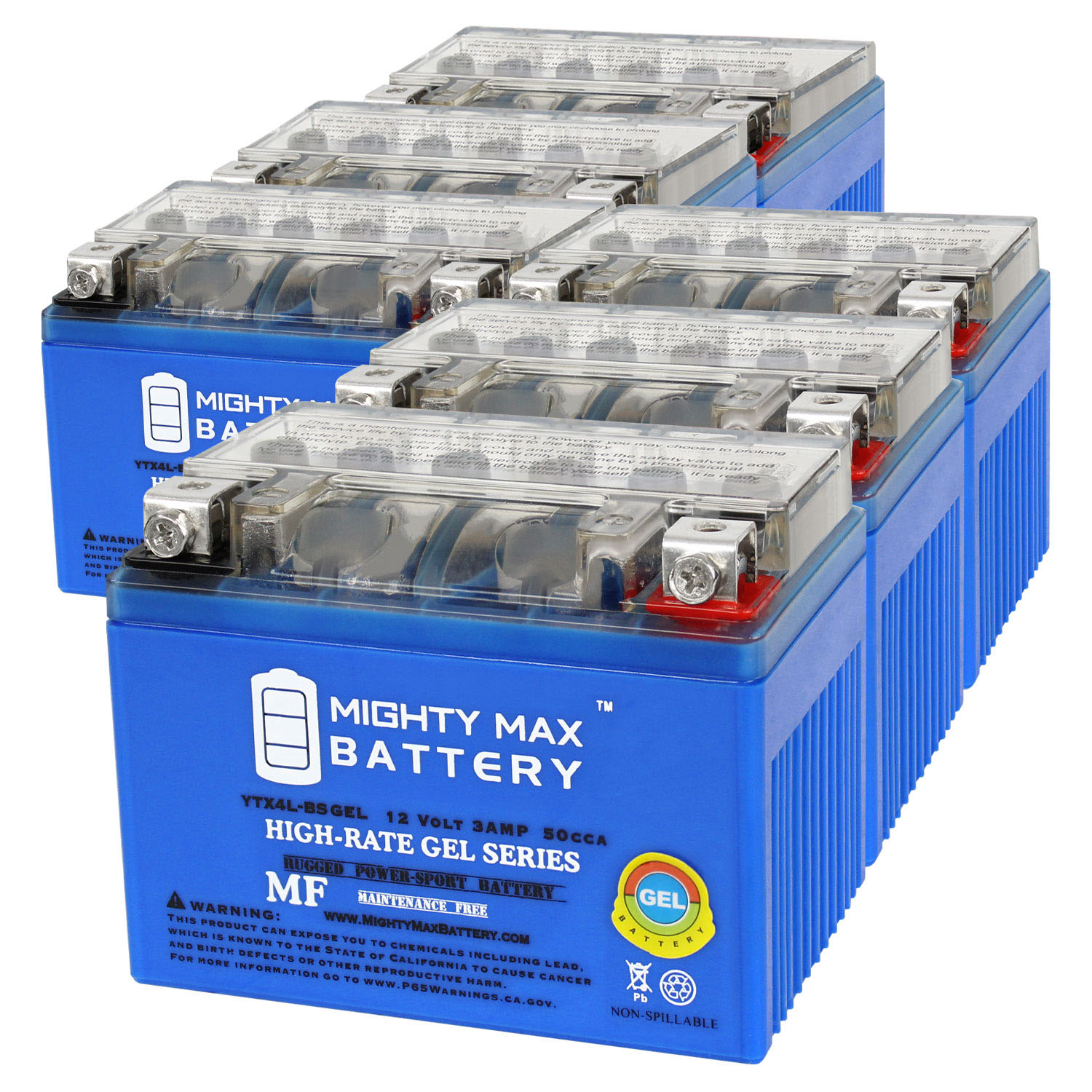 YTX4L-BS GEL Replacement Battery Compatible with QianJiang YTX4L-BS - 6 Pack