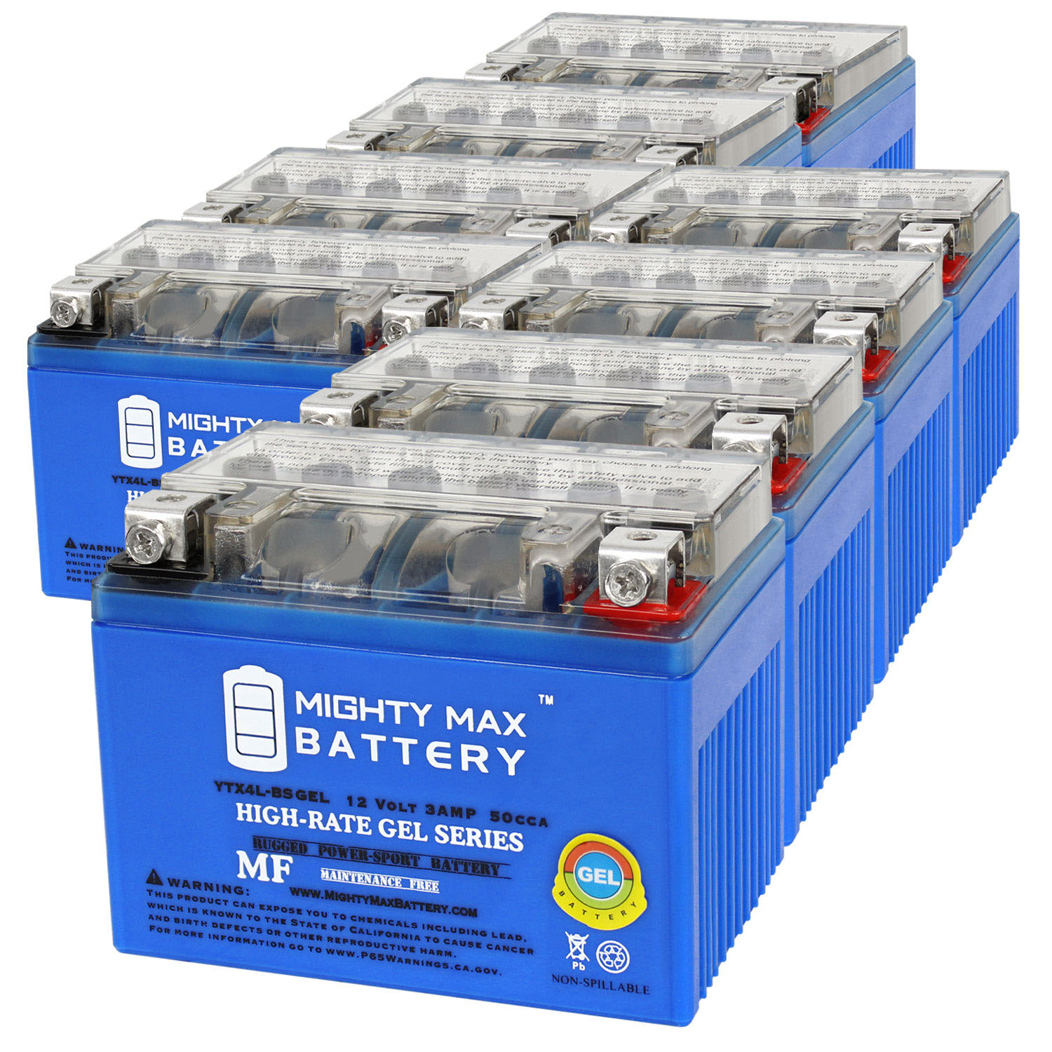 YTX4L-BS GEL Replacement Battery Compatible with QianJiang YTX4L-BS - 8 Pack