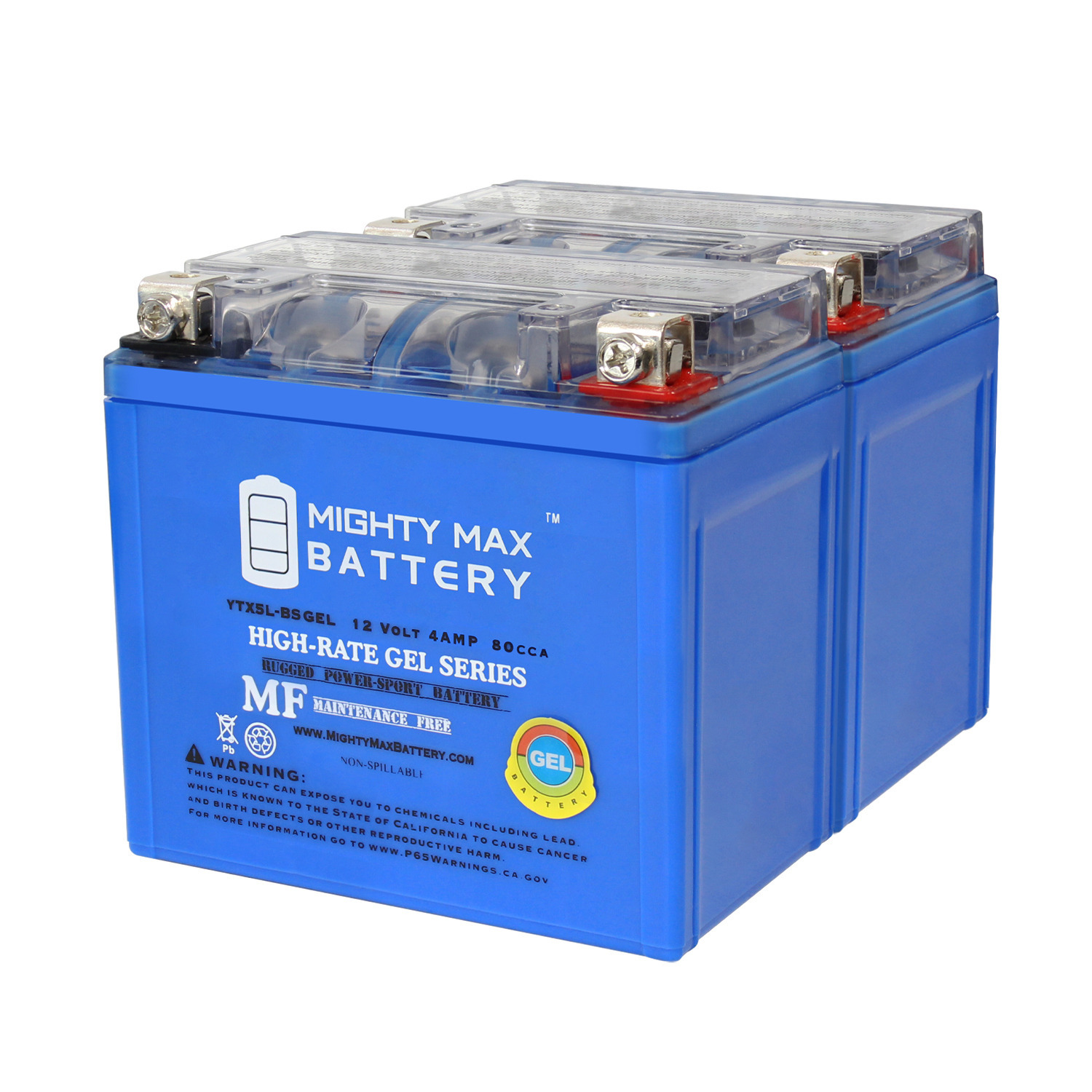 YTX5L-BS GEL Replacement Battery Compatible with FP YTX5L-BS - 2 Pack