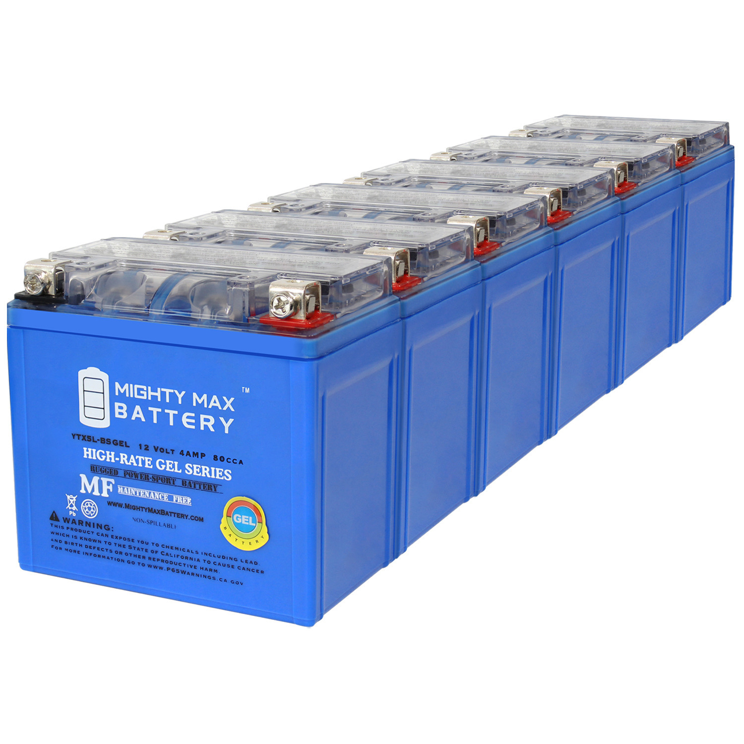 YTX5L-BS GEL Replacement Battery Compatible with Yamaha GTX-5Lbs0-00-00 - 6 Pack