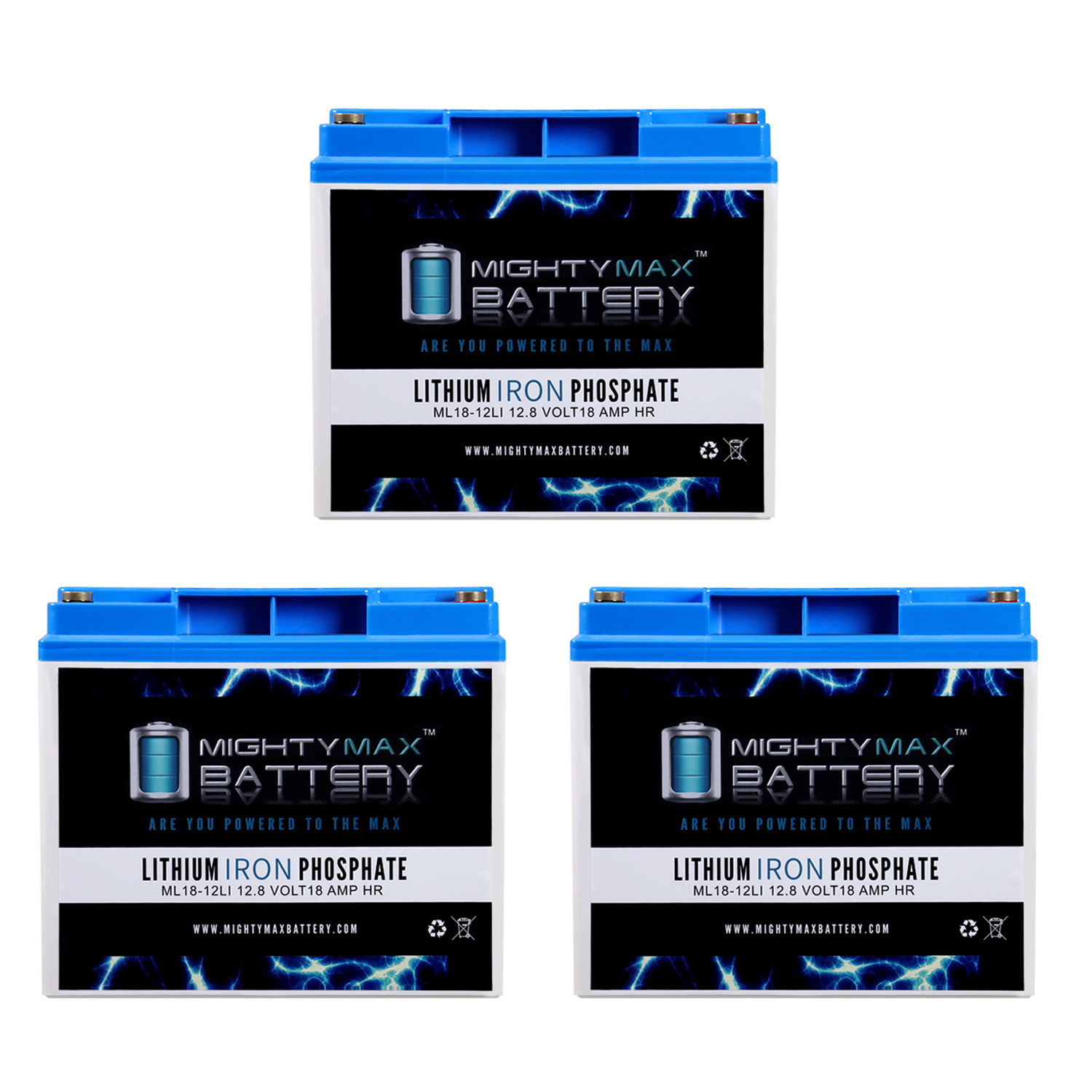 12V 18AH Lithium Replacement Battery Compatible with Sigmas SP12-18HR, SP 12-18HR - 3 Pack