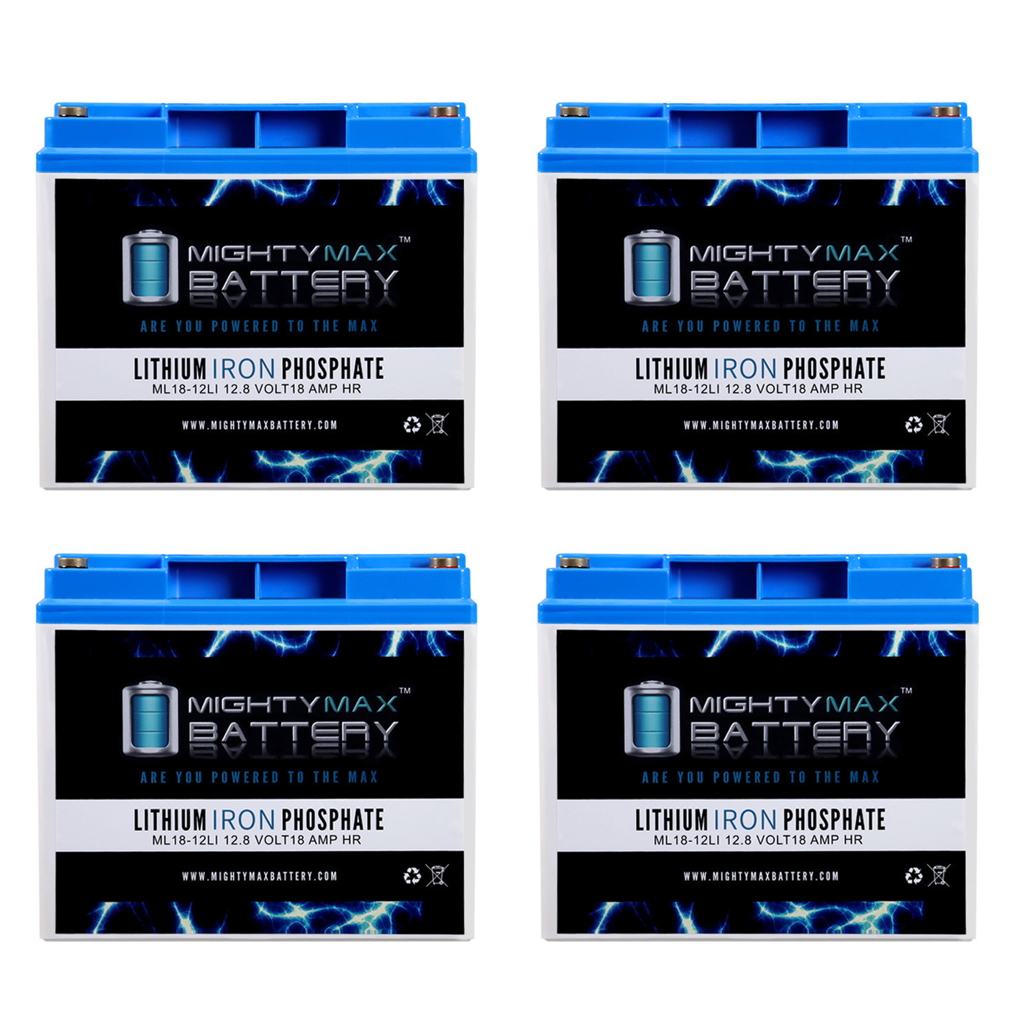 12V 18AH Lithium Replacement Battery Compatible with Sigmas SP12-18HR, SP 12-18HR - 4 Pack