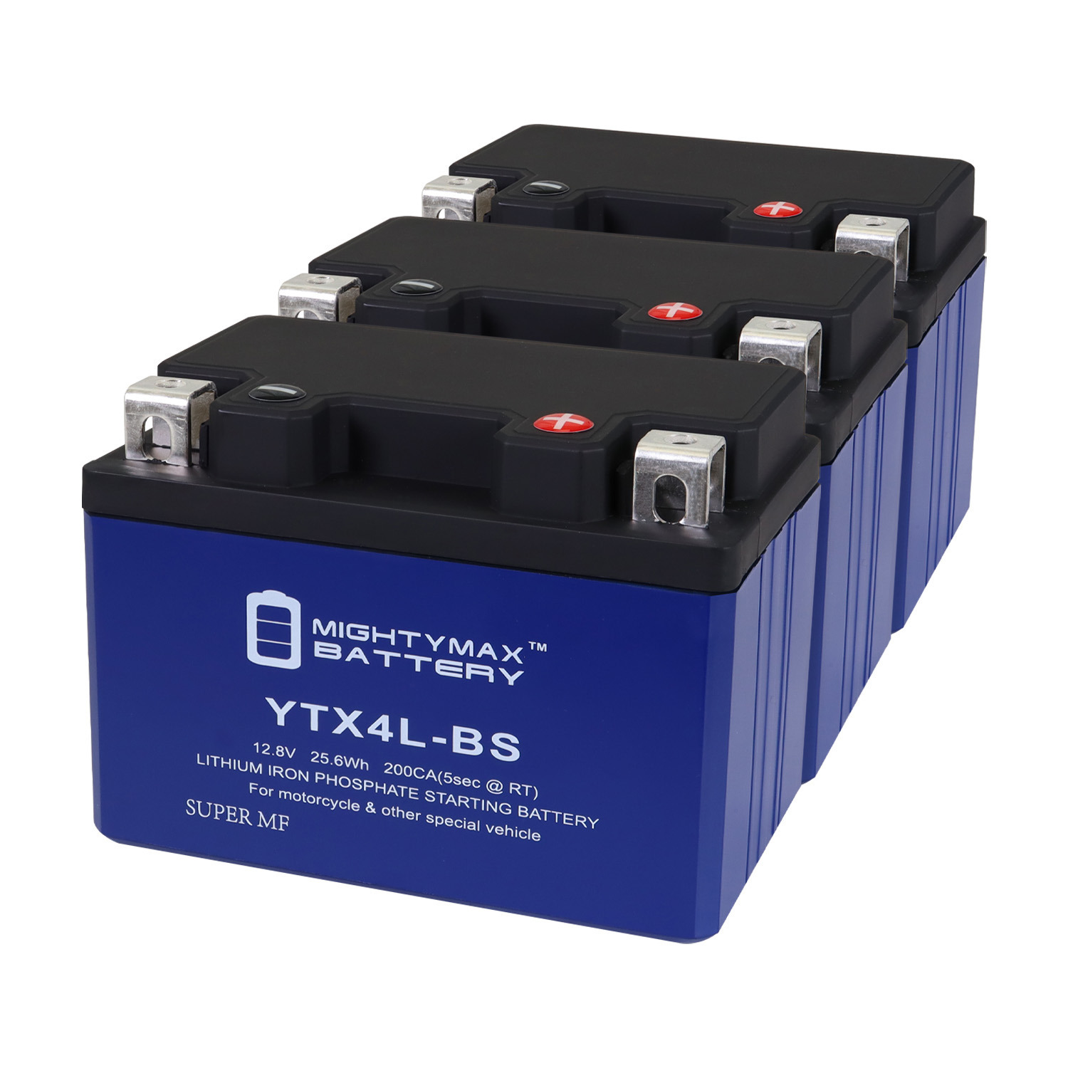 YTX4L-BS Lithium Replacement Battery Compatible with Interstate FAYTX4L, TLR200 - 3 Pack