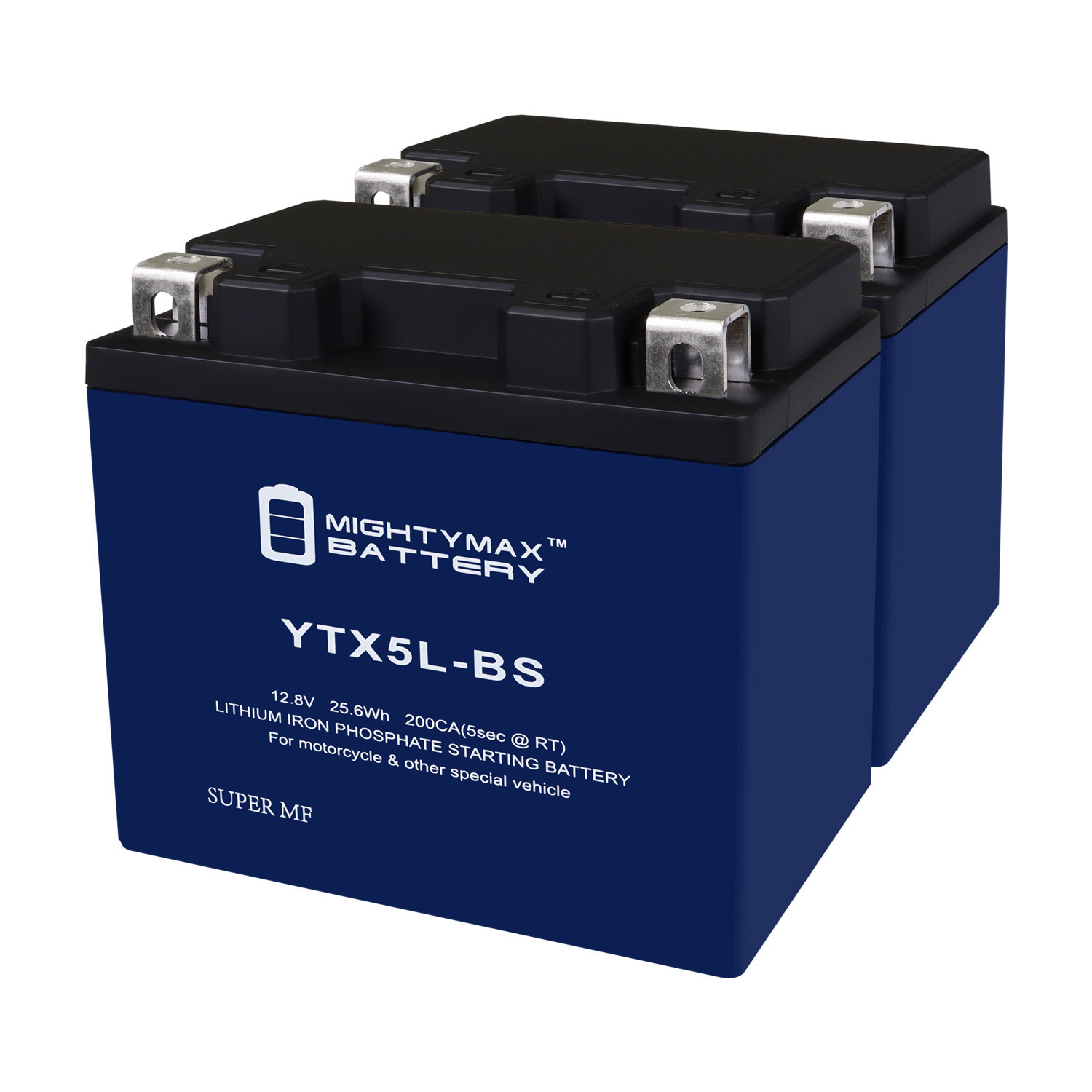 YTX5L-BS Lithium Replacement Battery Compatible with Honda Husqvarna Kawasaki KTM - 2 Pack