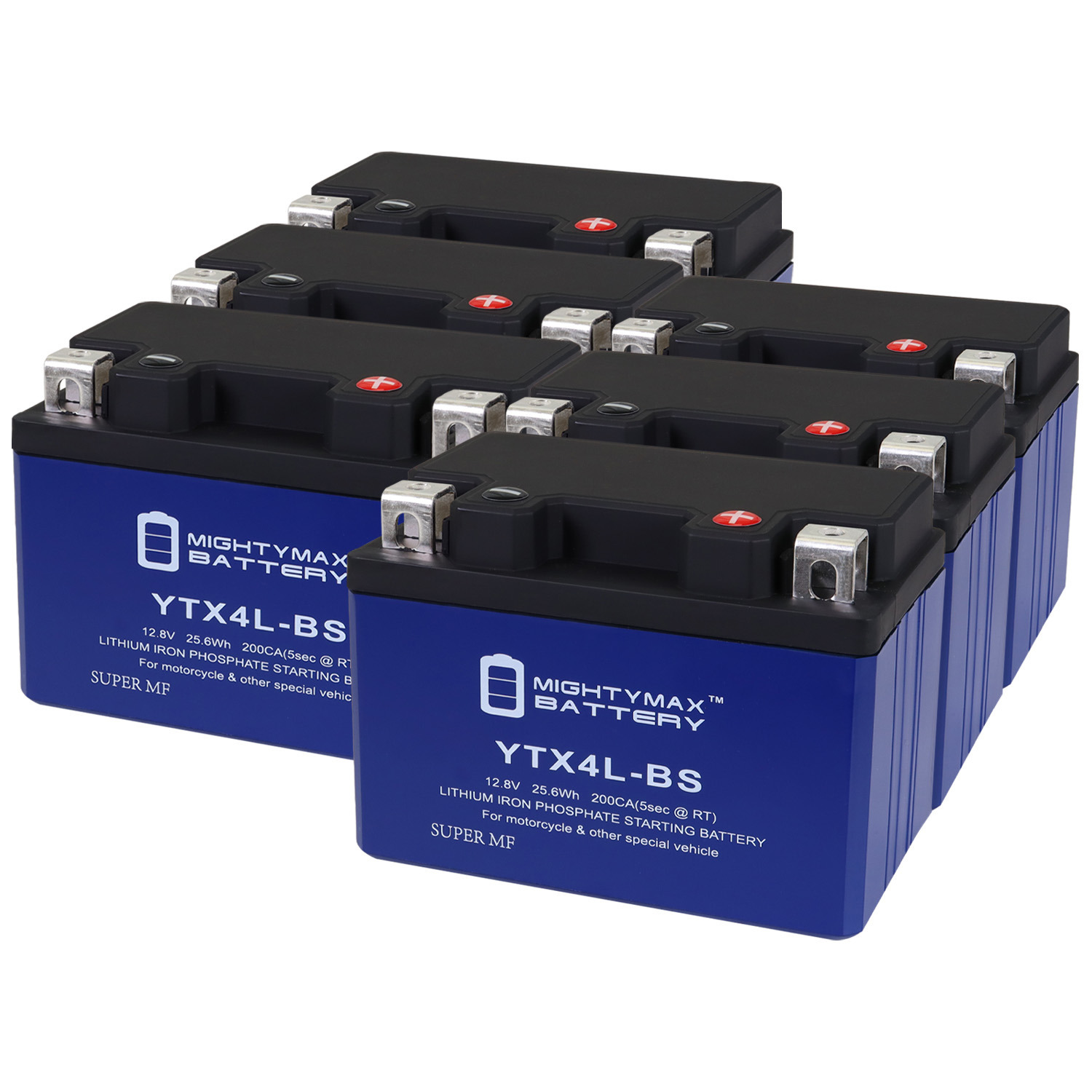 YTX4L-BS Lithium Replacement Battery Compatible with Interstate FAYTX4L, TLR200 - 6 Pack