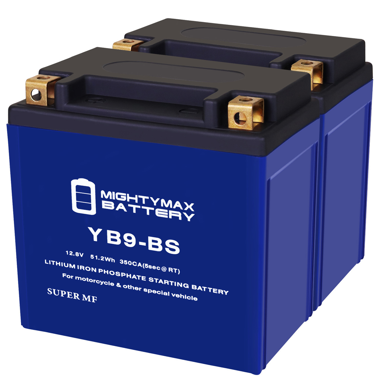 YB9-BS Lithium Replacement Battery Compatible with Aprilia 125 AF1 / Futura 90-92 - 2 Pack