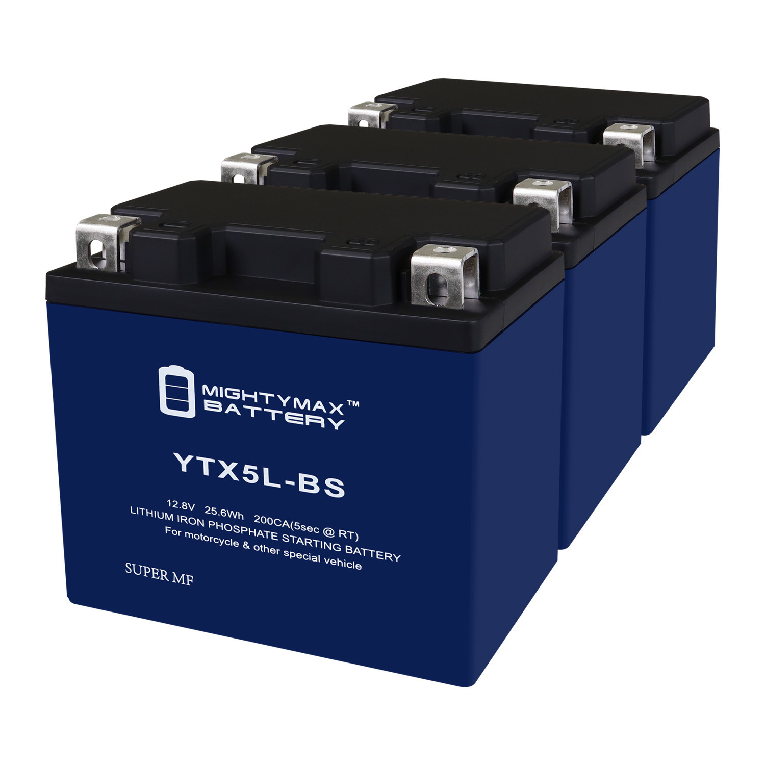 YTX5L-BS Lithium Replacement Battery Compatible with Interstate 12VX5L-B - 3 Pack