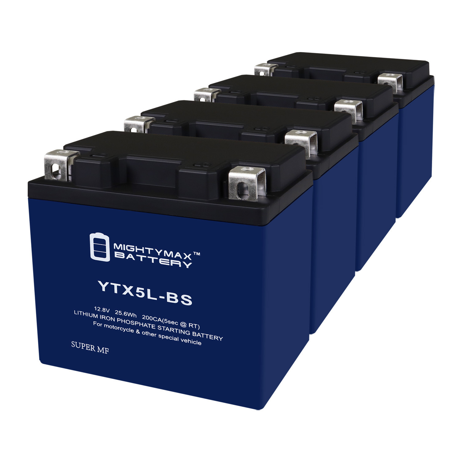 YTX5L-BS Lithium Replacement Battery Compatible with Interstate 12VX5L-B - 4 Pack