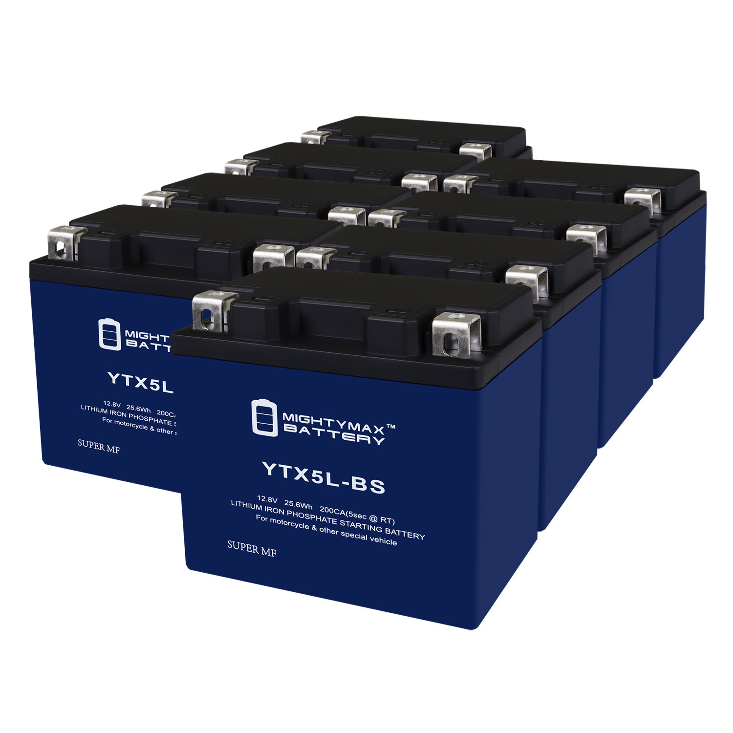 YTX5L-BS Lithium Replacement Battery Compatible with Interstate 12VX5L-B - 8 Pack