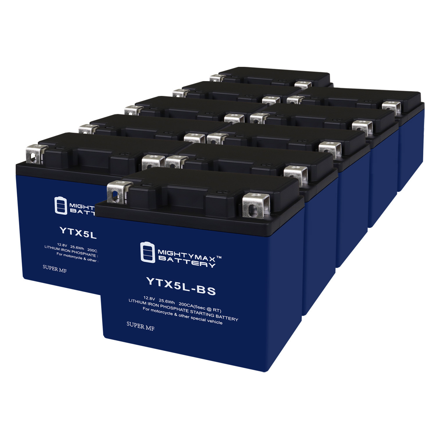 YTX5L-BS Lithium Replacement Battery Compatible with Interstate 12VX5L-B - 10 Pack