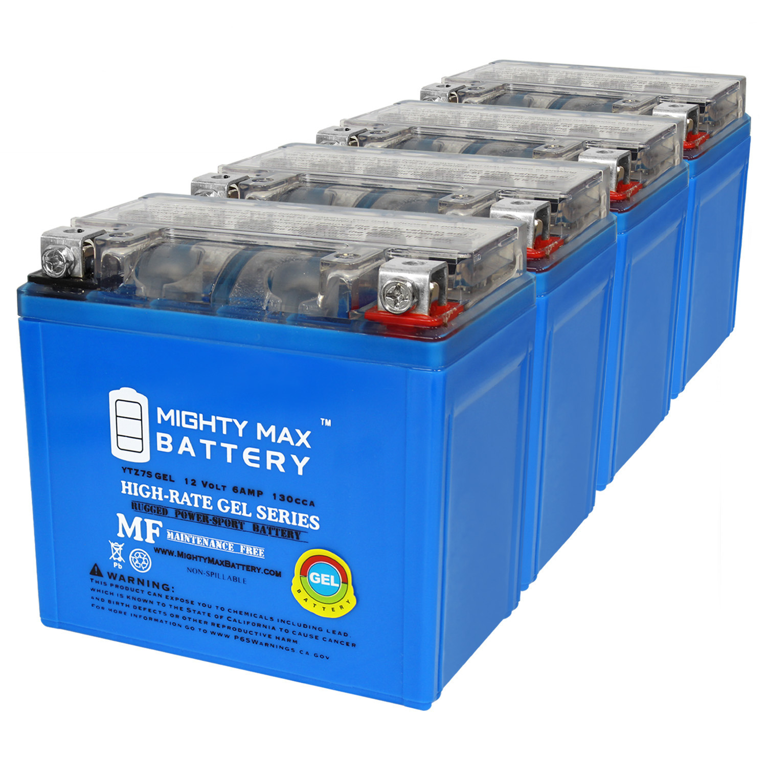 12V 6AH GEL Replacement Battery Compatible with Honda 50 NPS50, S Ruckus 23-24 - 4 Pack