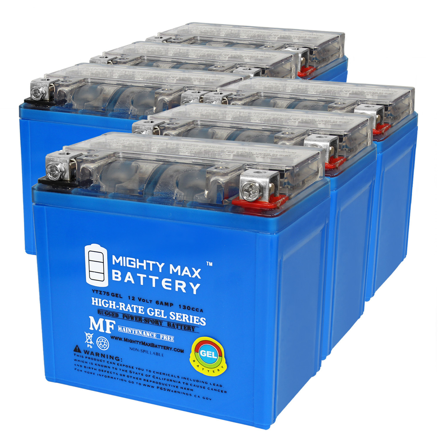 12V 6AH GEL Replacement Battery Compatible with Honda 50 NPS50, S Ruckus 23-24 - 6 Pack