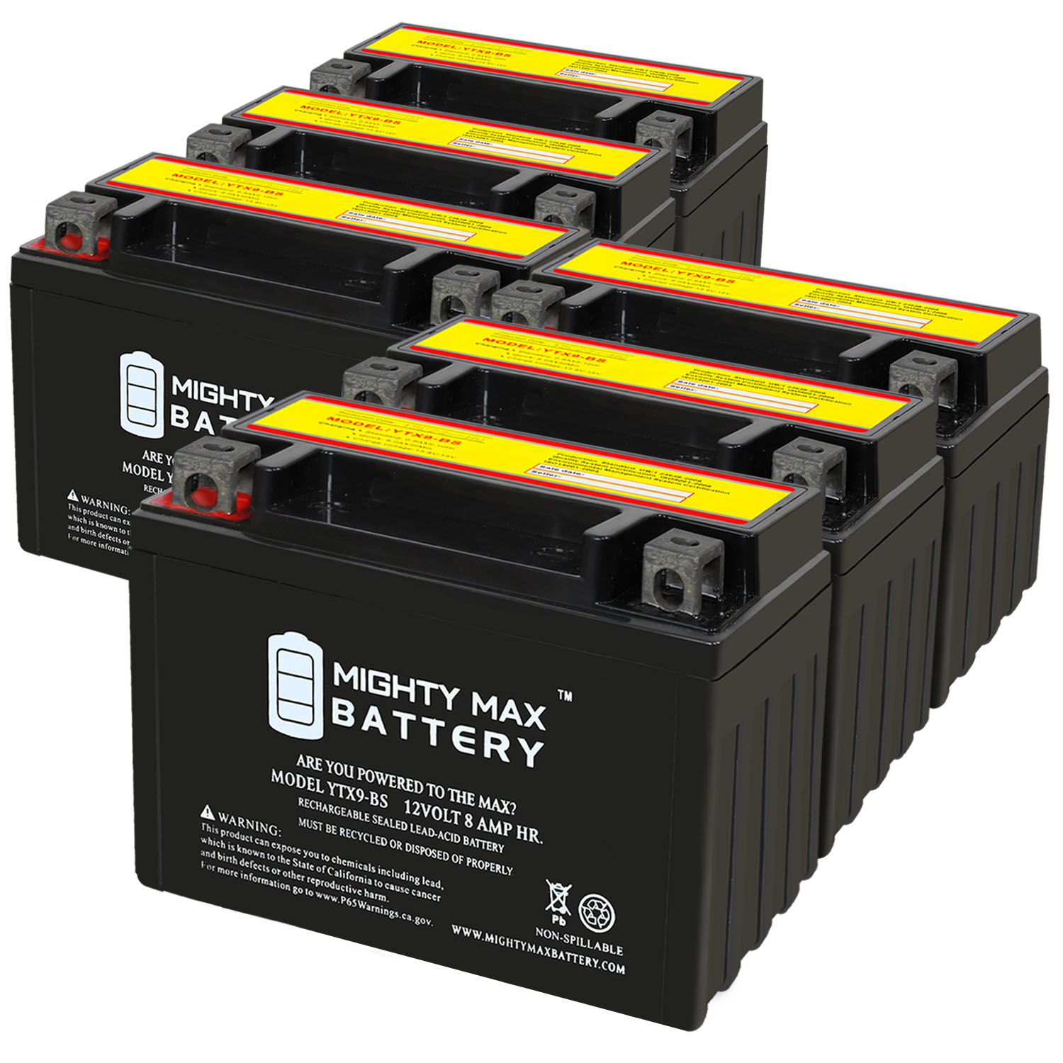 YTX9-BS SLA Replacement Battery Compatible with Kawasaki Versys 1000, LT 23 - 6 Pack