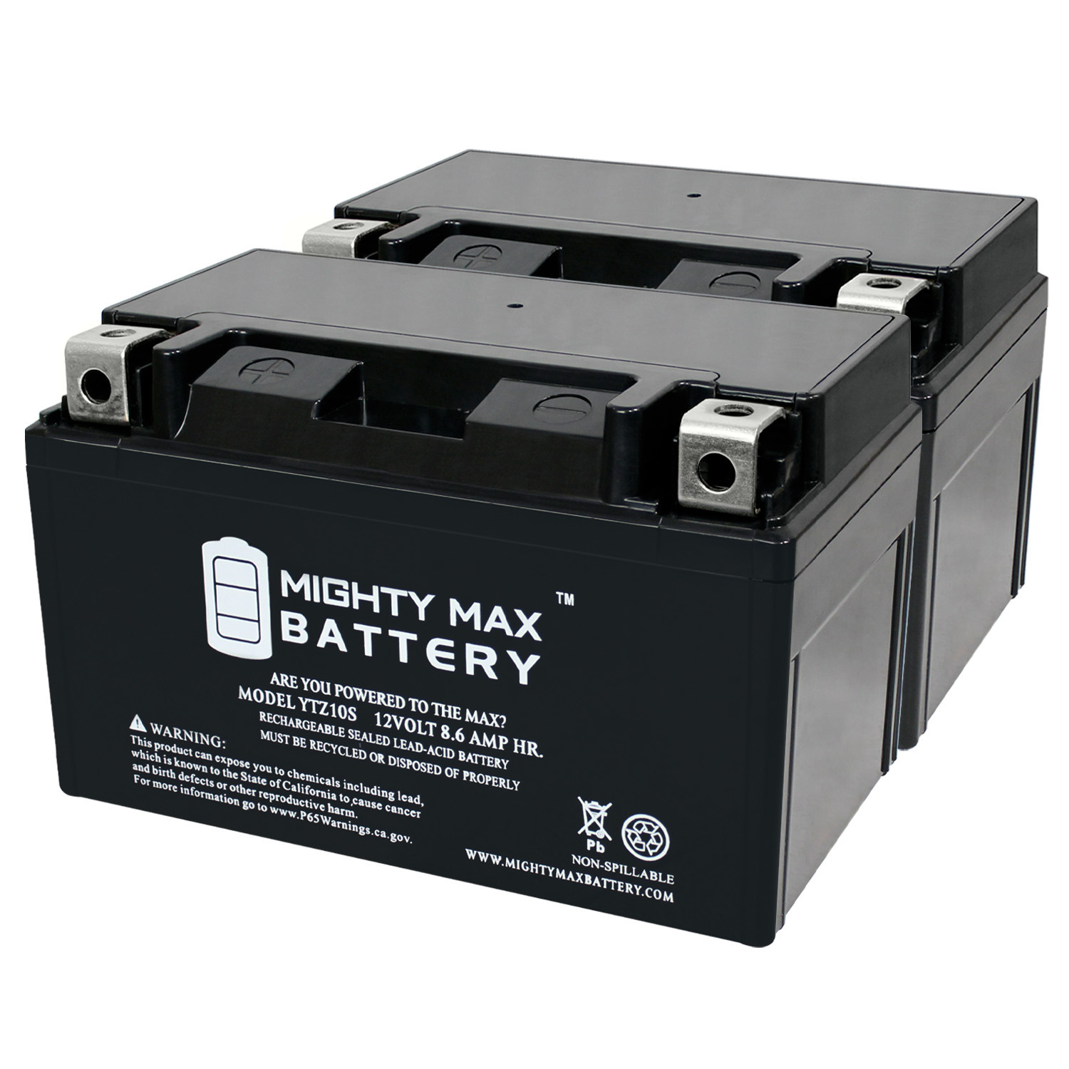 YTZ10S 12V 8.6AH Replacement Battery Compatible with Kawasaki 400 ZX-4RR 23 - 2 Pack