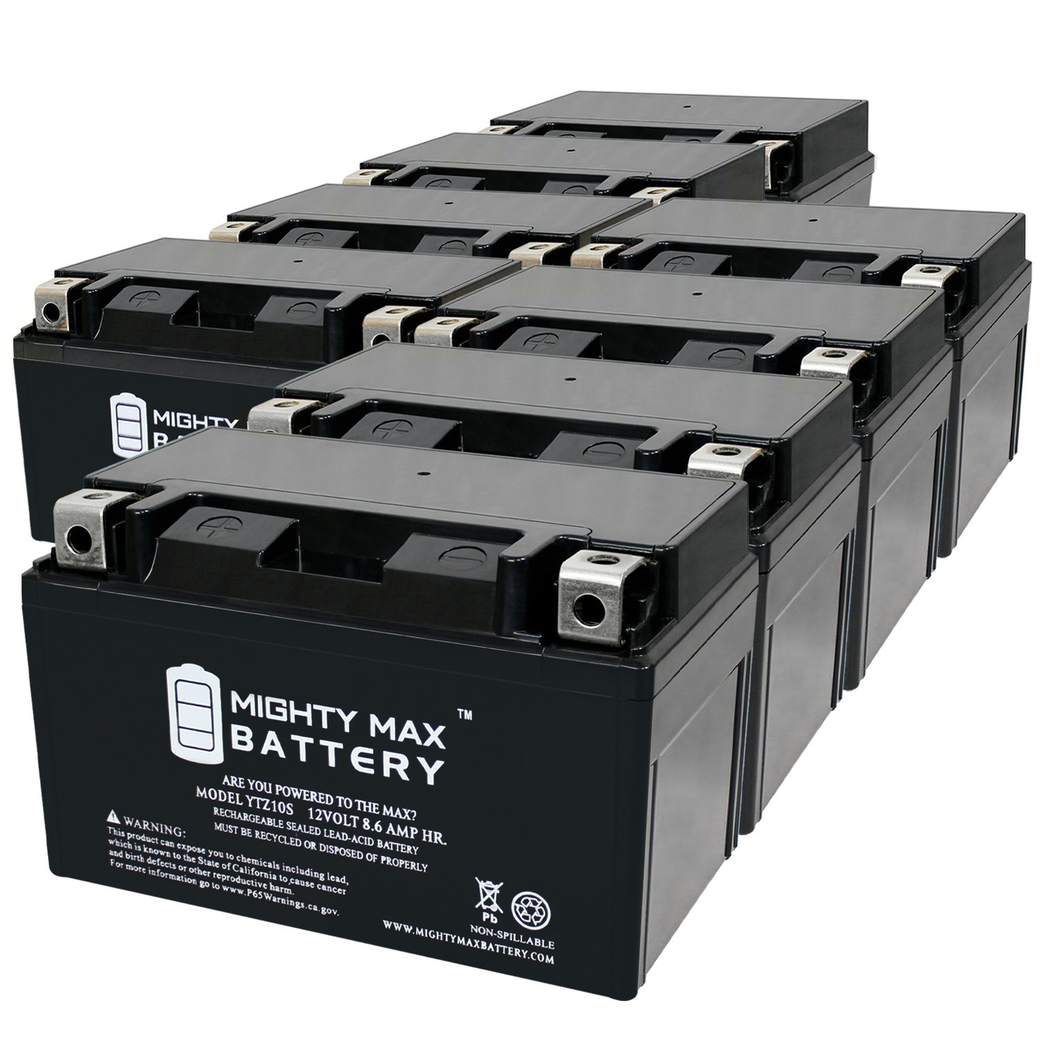 YTZ10S 12V 8.6AH Replacement Battery Compatible with KTM 890 Adventure 21-UP - 8 Pack