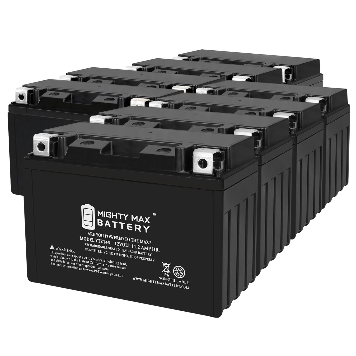 YTZ14S 12V 11.2Ah Replacement Battery Compatible with BMW 1250 R1250RT, R, RS 19-23 - 8 Pack