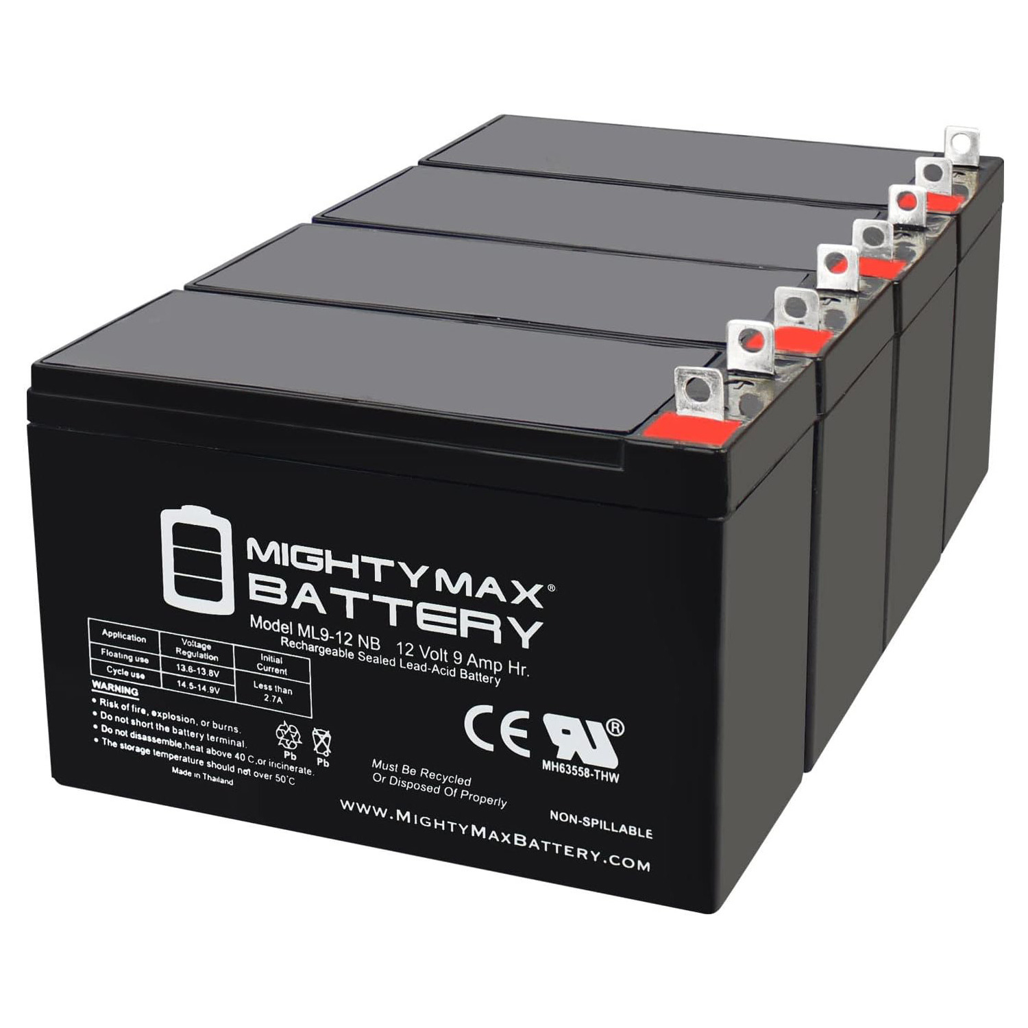 12V 9AH NB SLA Replacement Battery Compatible with APC BP420NP - 4 Pack