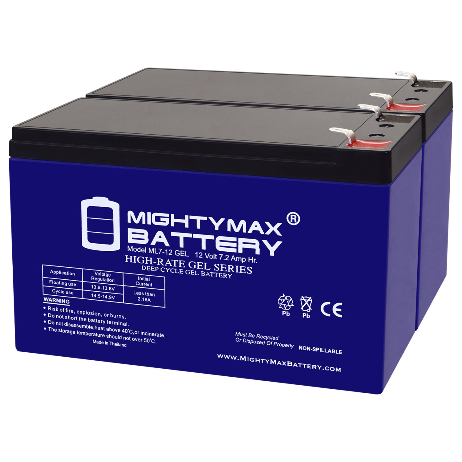 12V 7AH GEL F1 Replacement Battery Compatible with CyberPower CST135XLU - 2 Pack