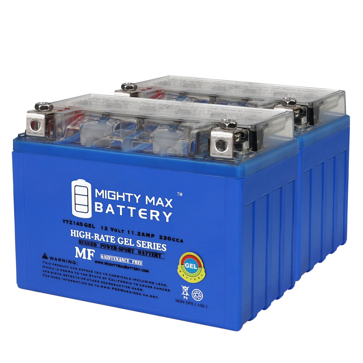 Mighty Max YTZ14SGEL 12V 11.2AH compatible with Power-Sonic PTZ14S 