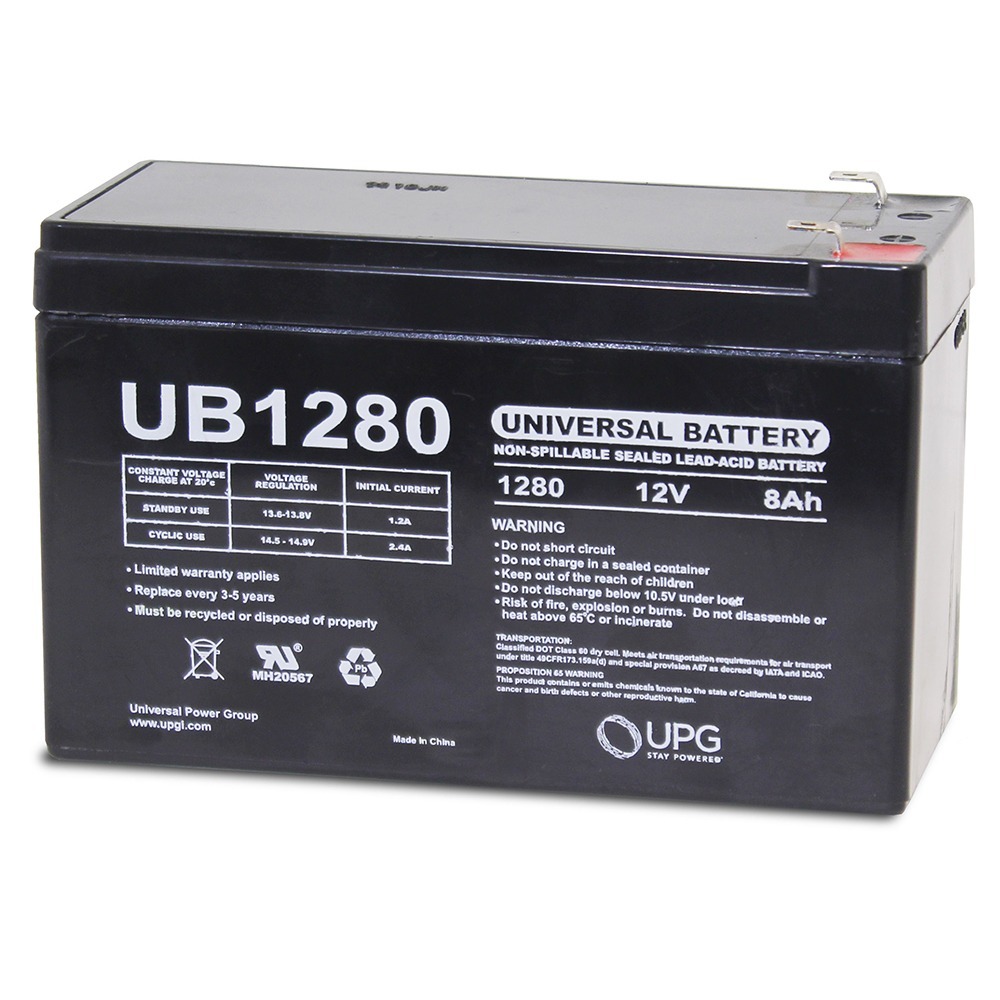 UB1280 12V 8AH Sealed Lead Acid Battery F1 .187 TT - UB1280