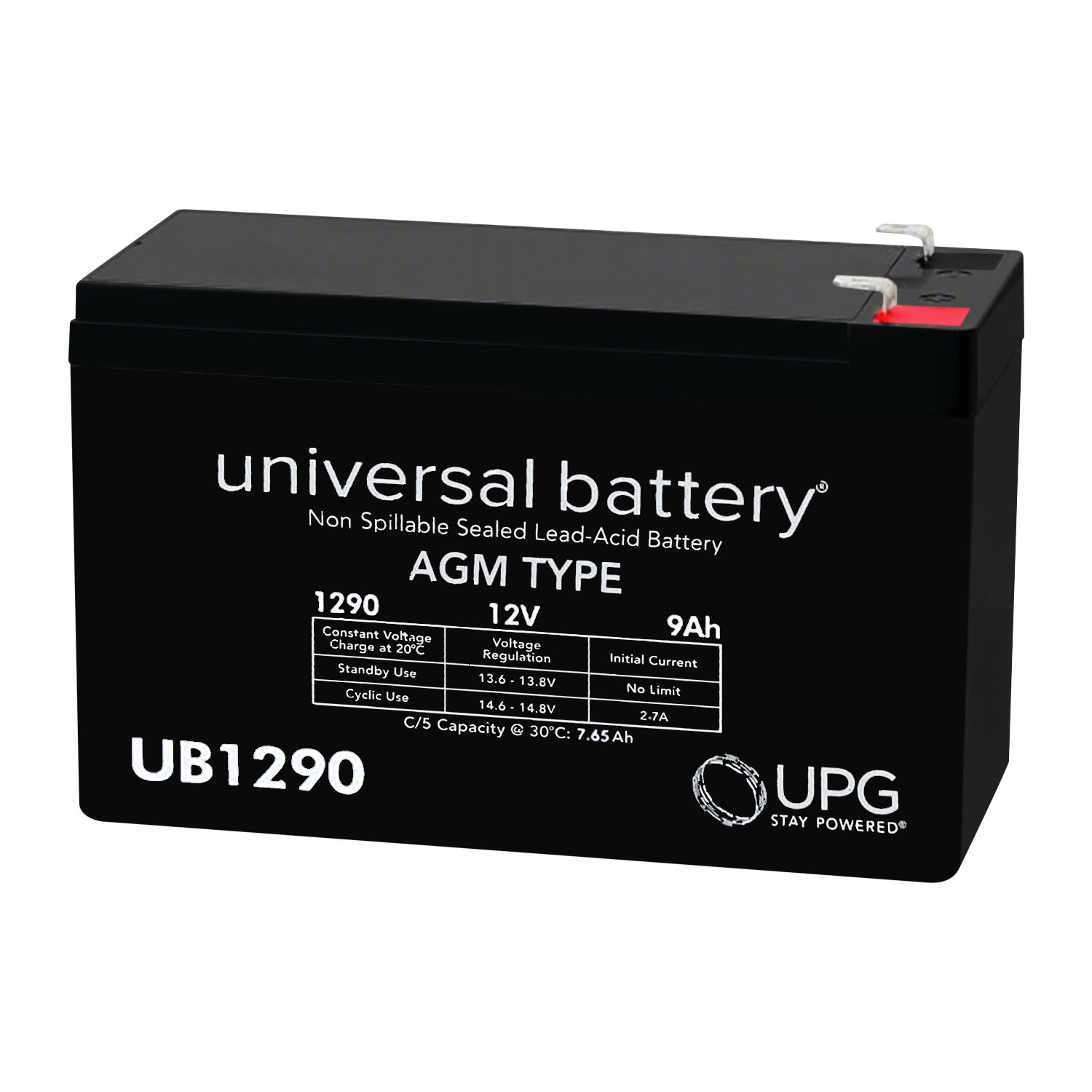 Universal UB1290ALT1 UPG UB1290 / UB1290F2   AGM Battery   Sealed Lead 