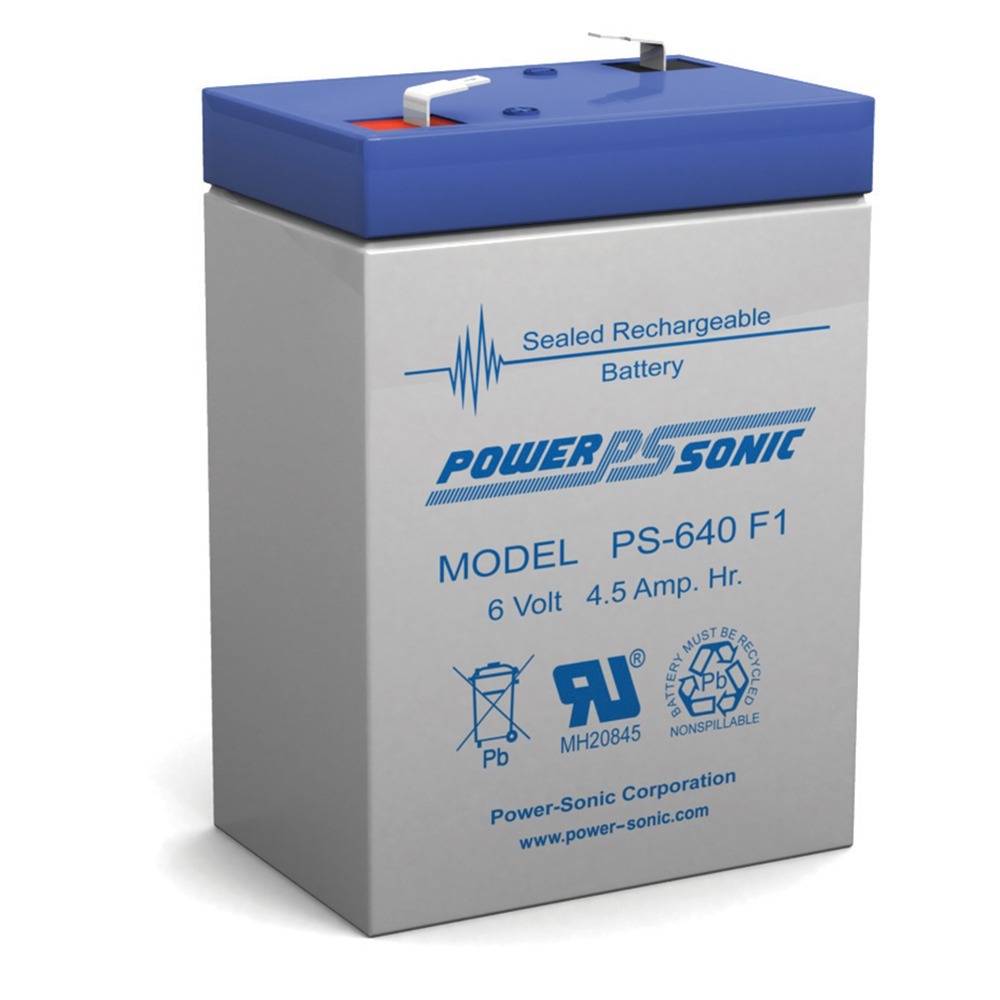 PS-640F1 6 Volt 4.5 Amp Hour Sealed Lead Acid Battery - PS-640F1