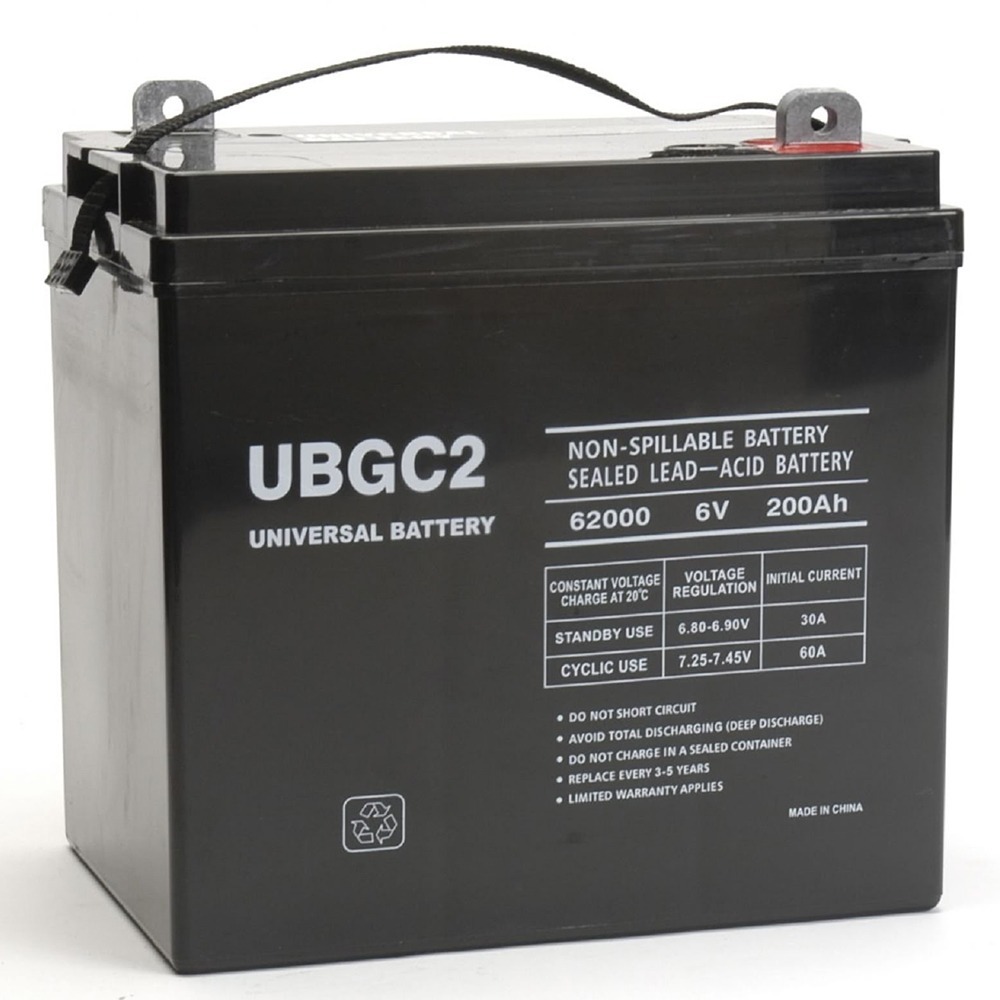 UPG UB GC2 Golf Cart Gel   AGM Battery   Sealed Lead Acid   6 Volt 