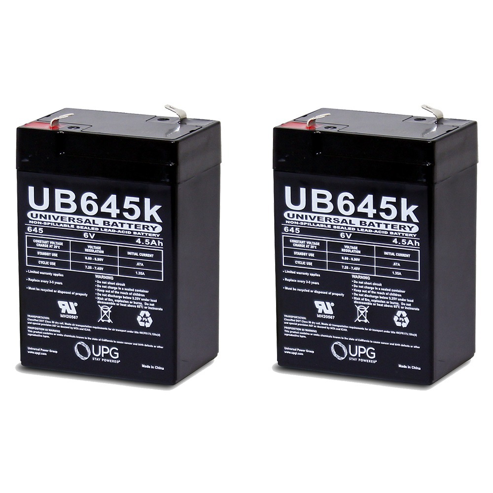   6v 6 volt Peg Perego Replacement Battery 4.5ah   PACK OF 2 BATTERIES