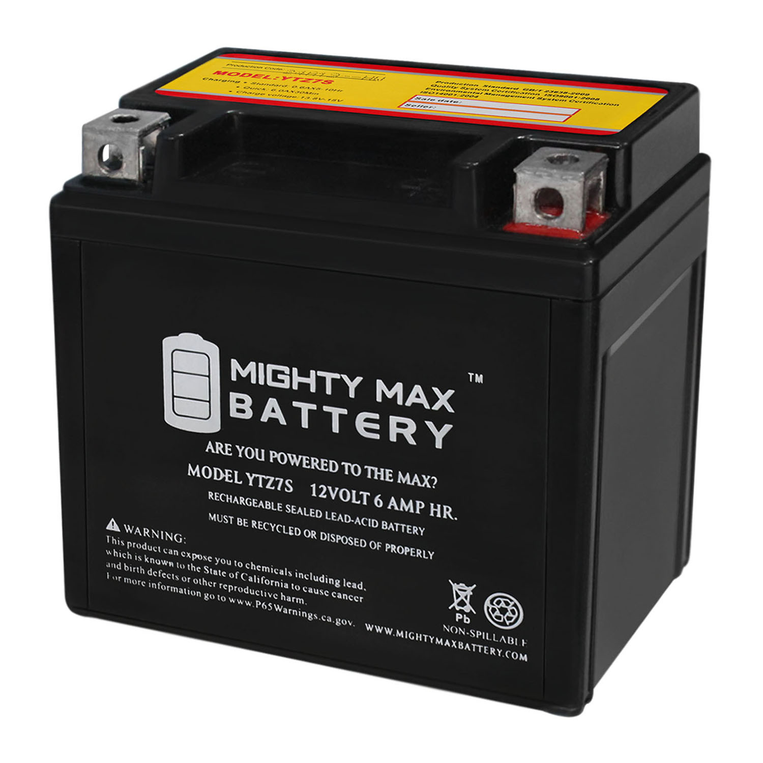 Mighty Max YTZ7S 12V 6AH compatible with Kawasaki 1000 ZX10R 11-16 - 2 Pack