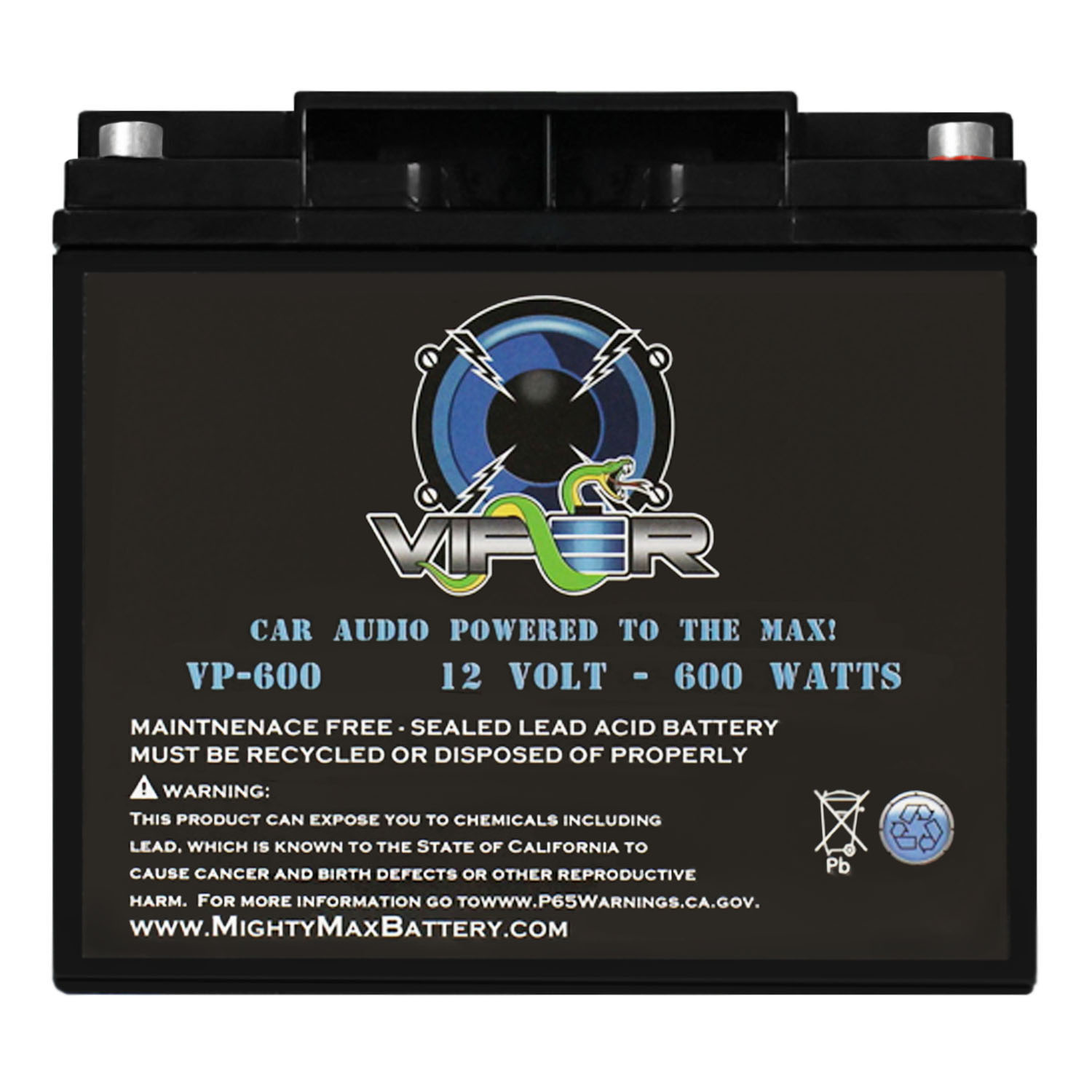 Viper by Mighty Max Battery VP-600 - 12 Volt 18 AH, 600 Watt Car Audio High Current Power Cell Battery - VP-600